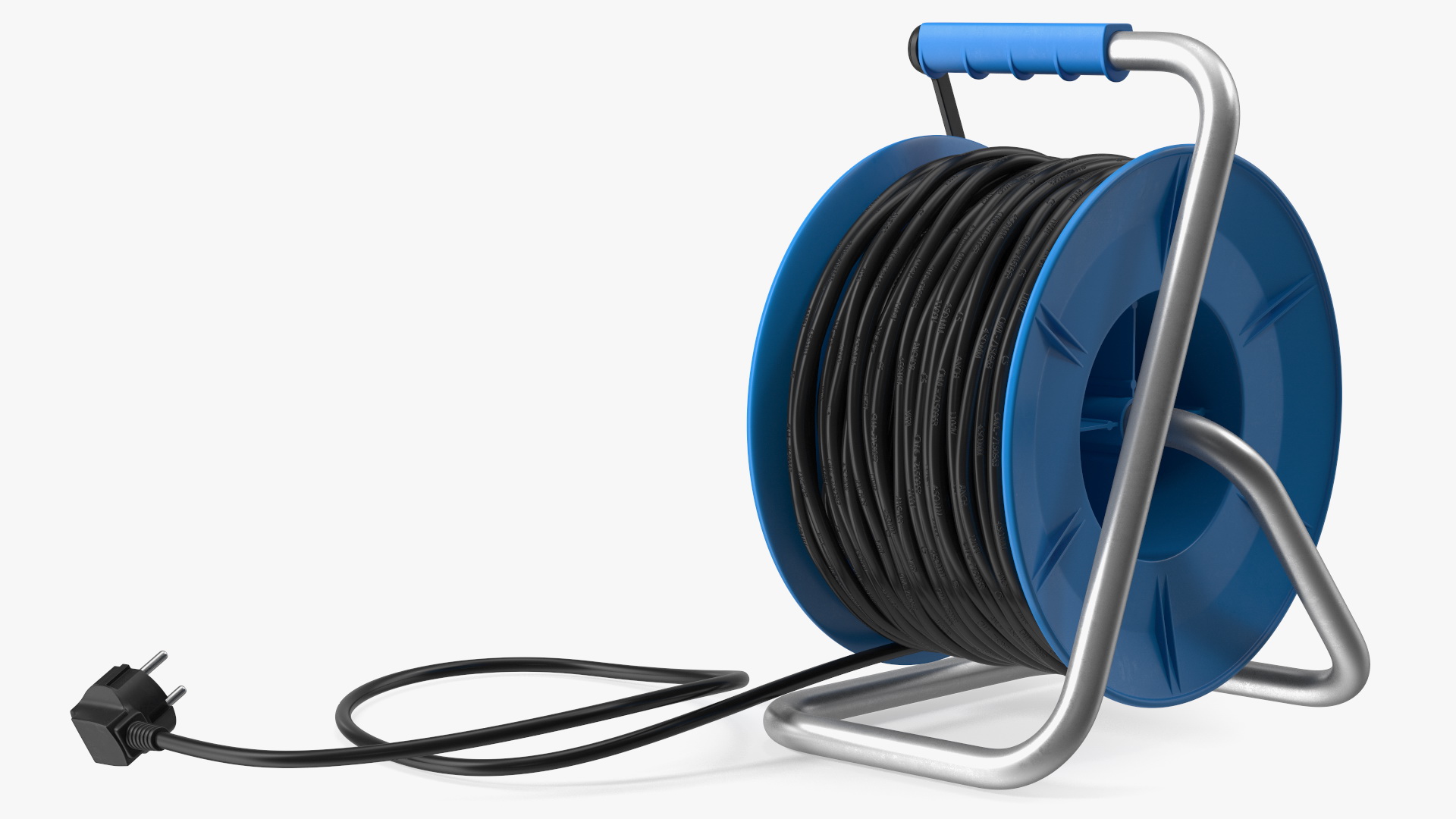 3D Retractable Extension Cord Reel with Electric Outlets model