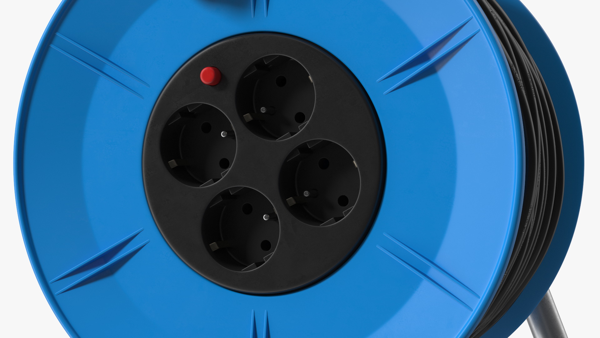 3D Retractable Extension Cord Reel with Electric Outlets model