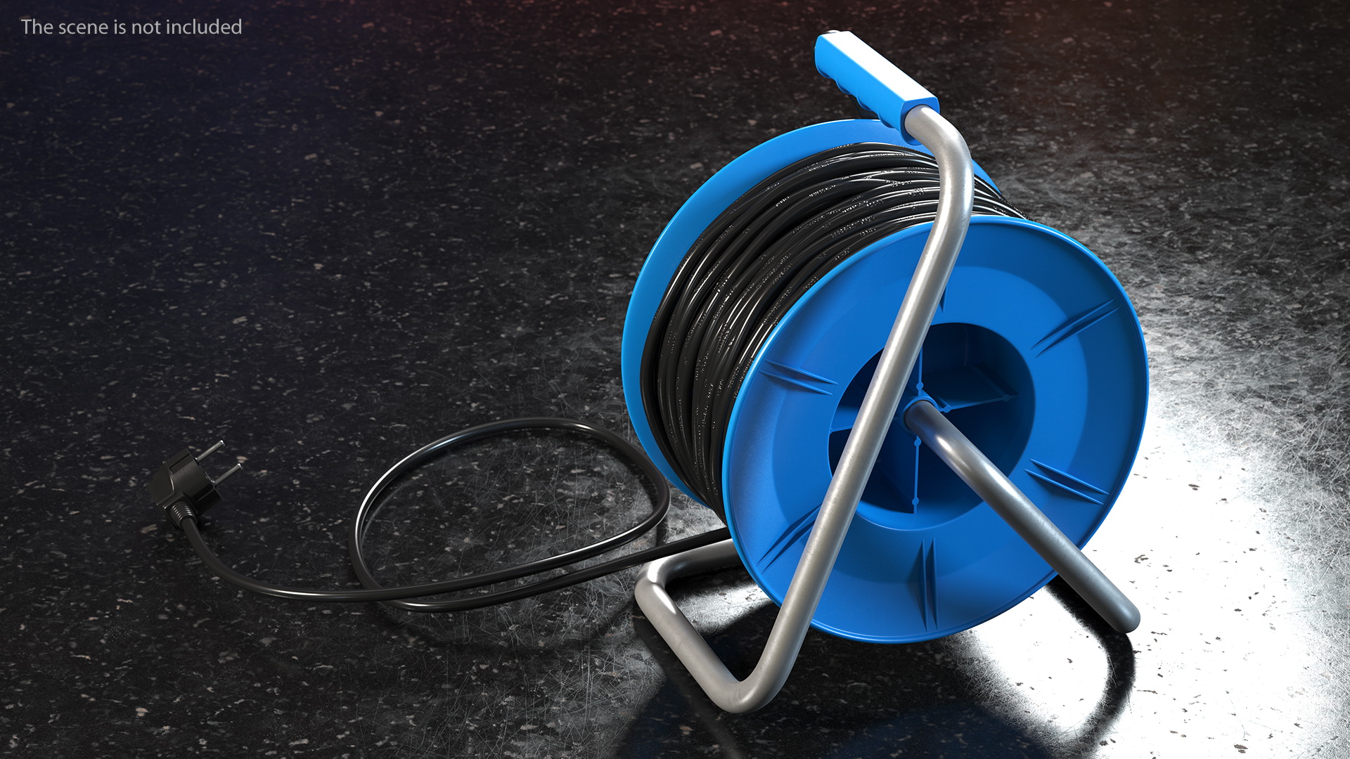 3D Retractable Extension Cord Reel with Electric Outlets model
