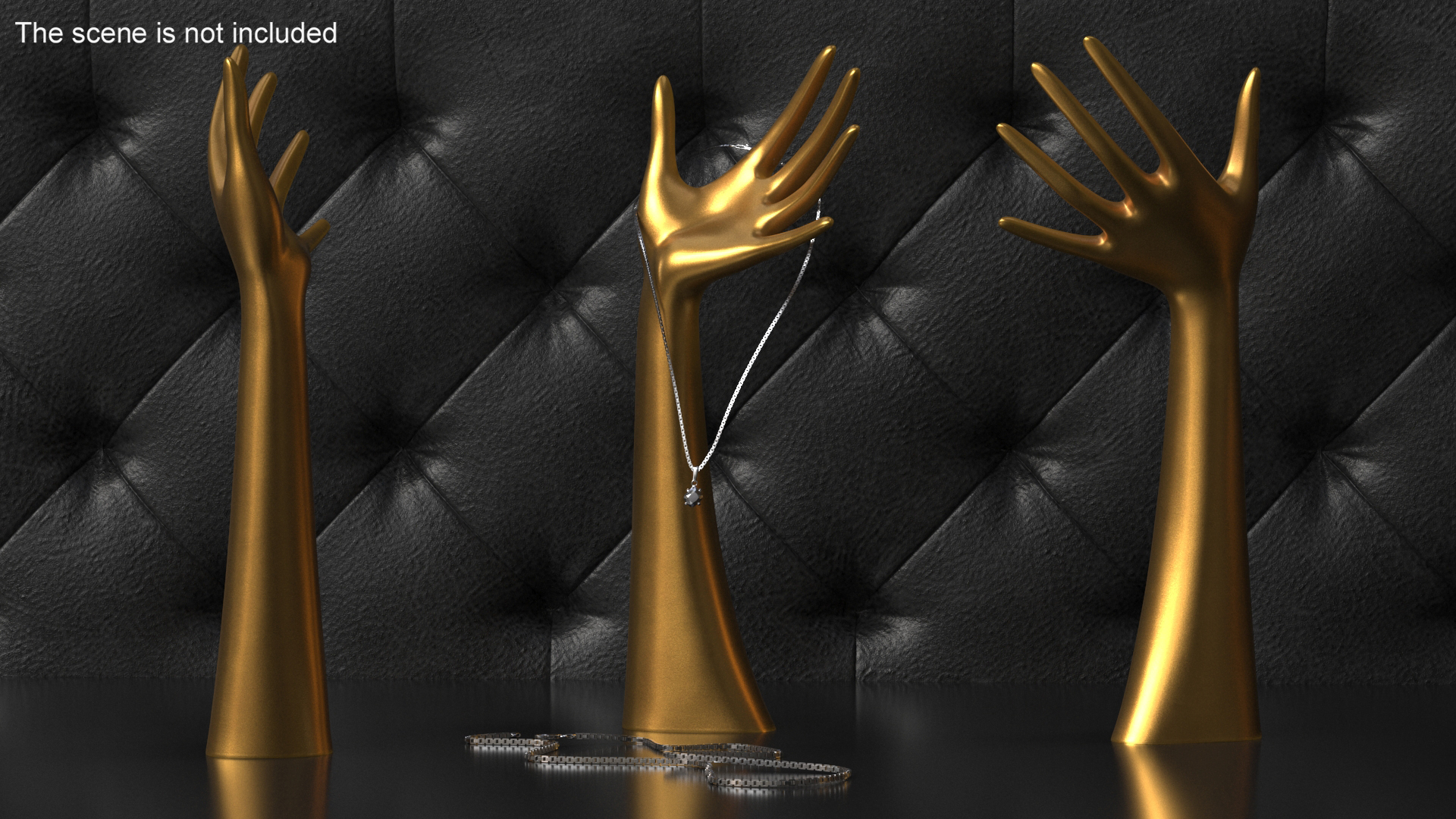 Ring Stand Hand Shaped Golden 3D model