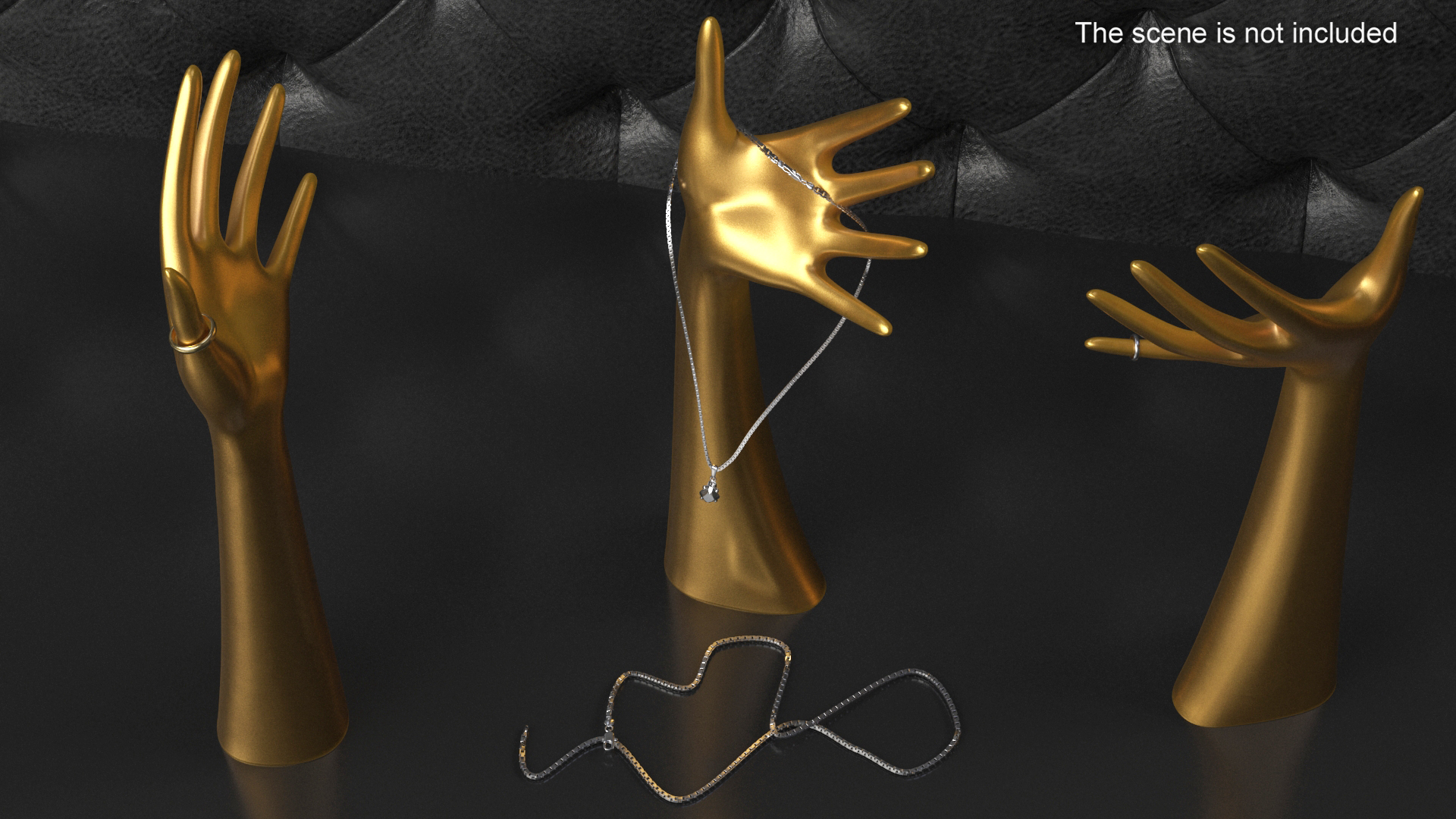 Ring Stand Hand Shaped Golden 3D model