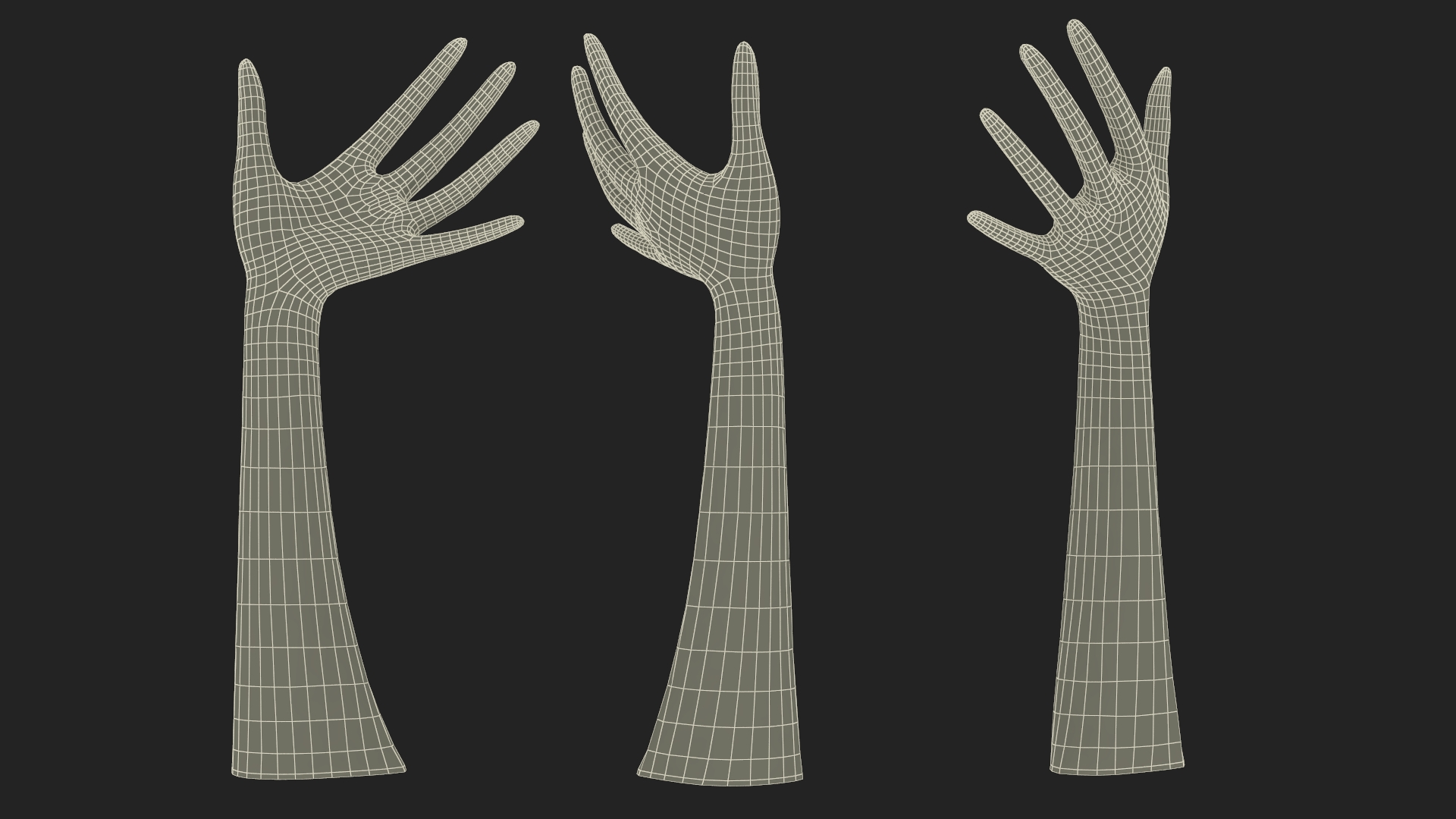 Ring Stand Hand Shaped Golden 3D model