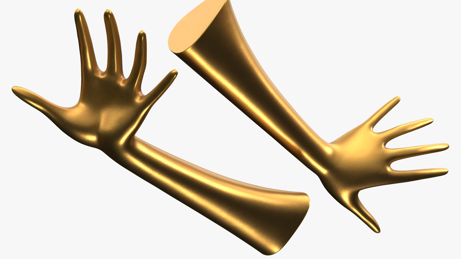 Ring Stand Hand Shaped Golden 3D model