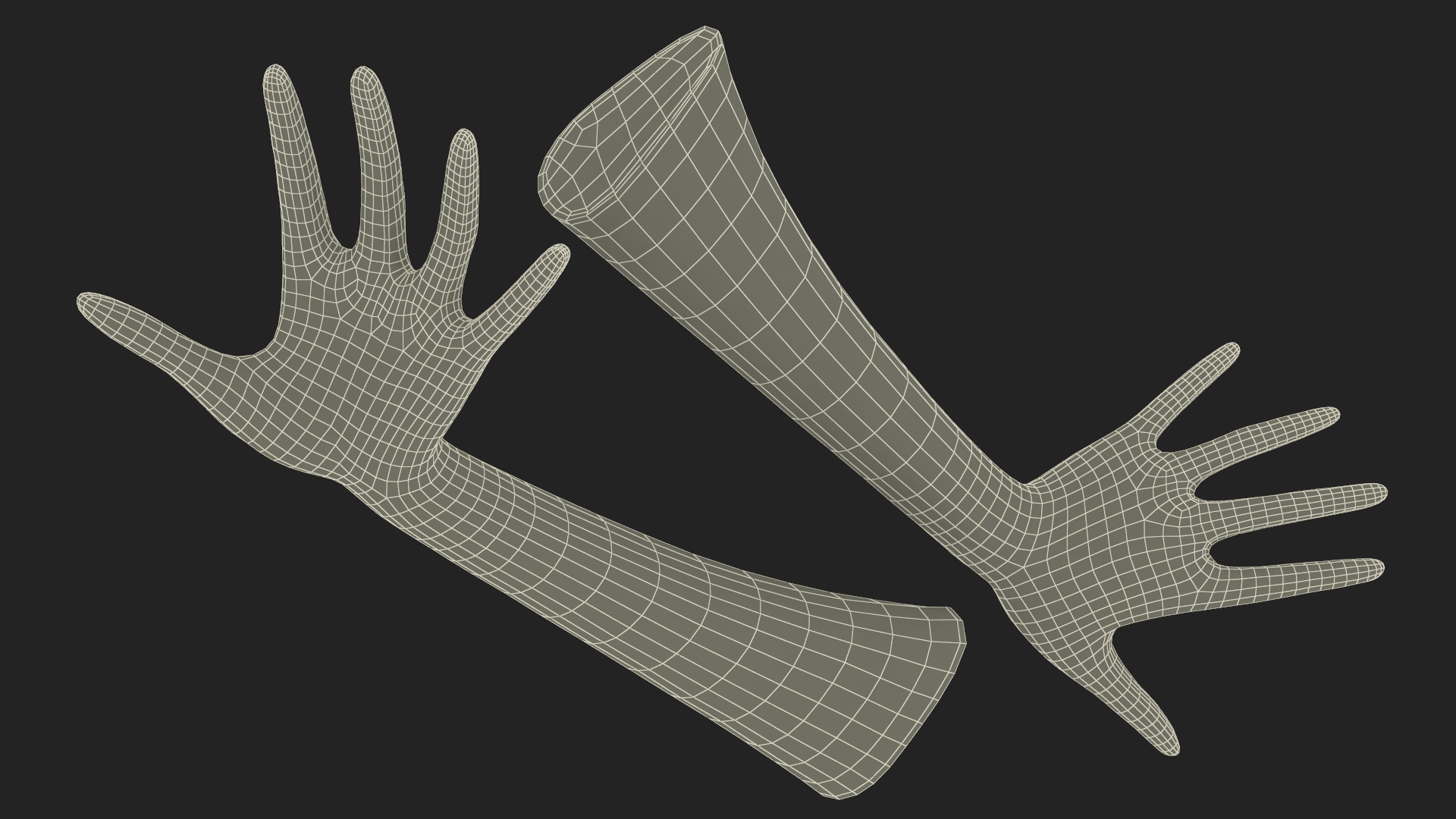 Ring Stand Hand Shaped Golden 3D model