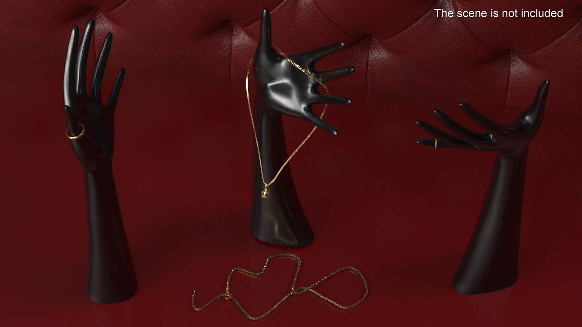 Hand Jewelry Stand Black 3D model