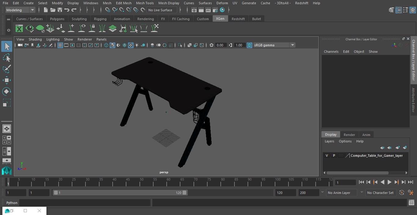 Computer Table for Gamer 3D model