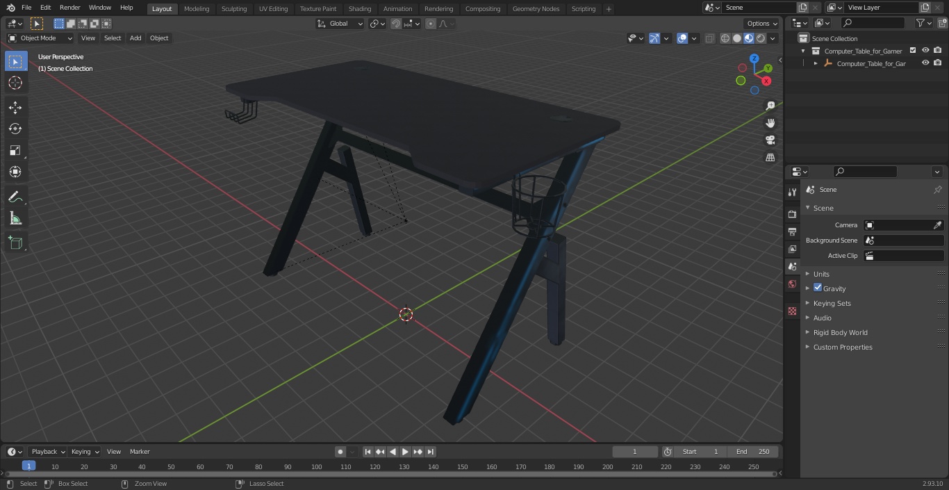 Computer Table for Gamer 3D model