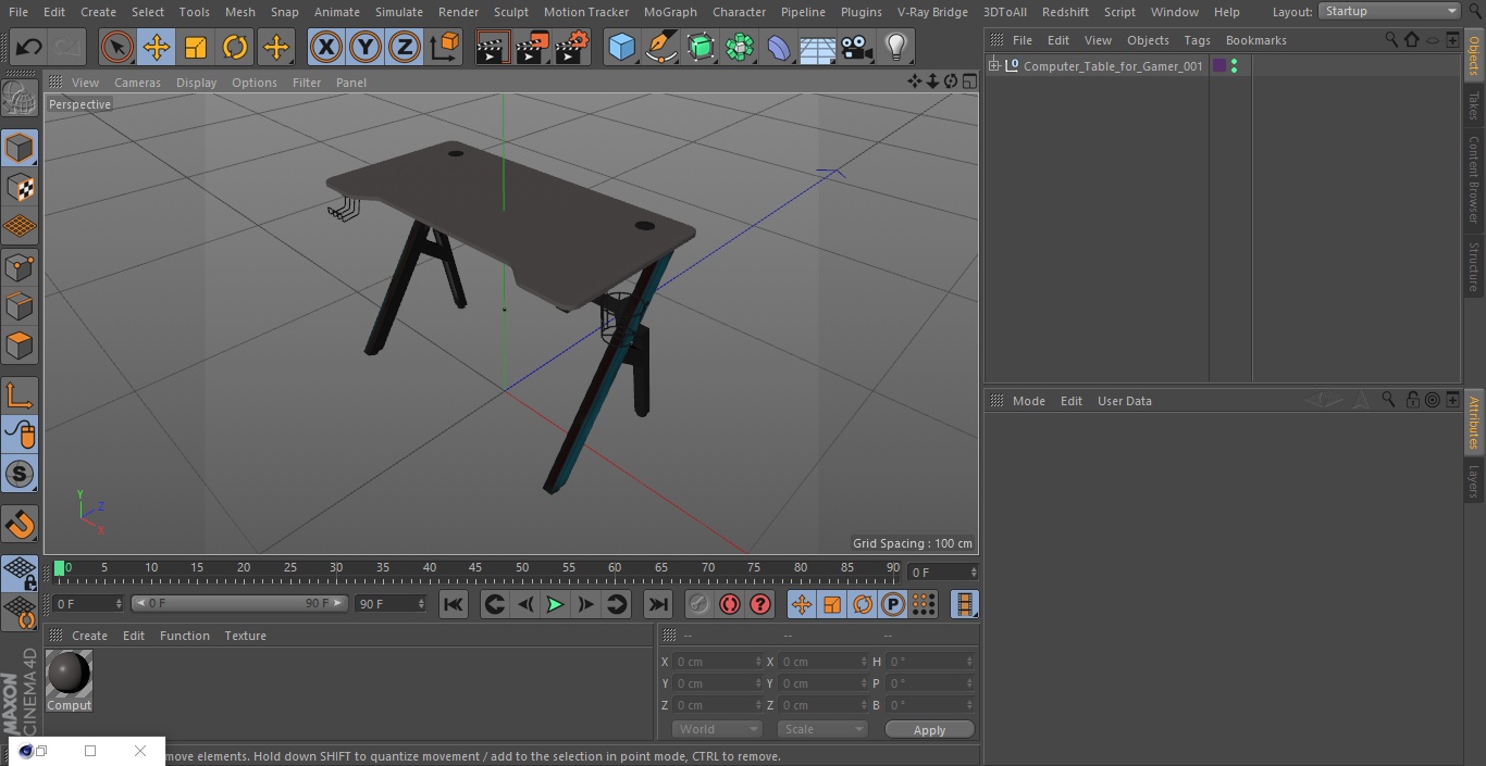Computer Table for Gamer 3D model