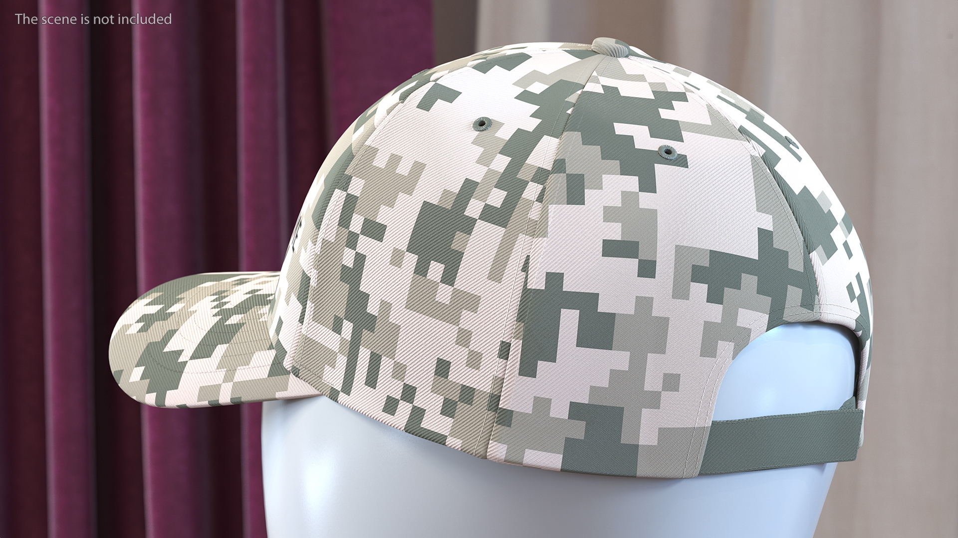 3D Cap Cotton Khaki Pixel Your Brand model