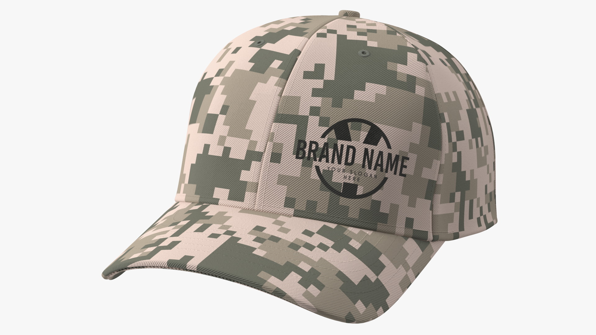 3D Cap Cotton Khaki Pixel Your Brand model