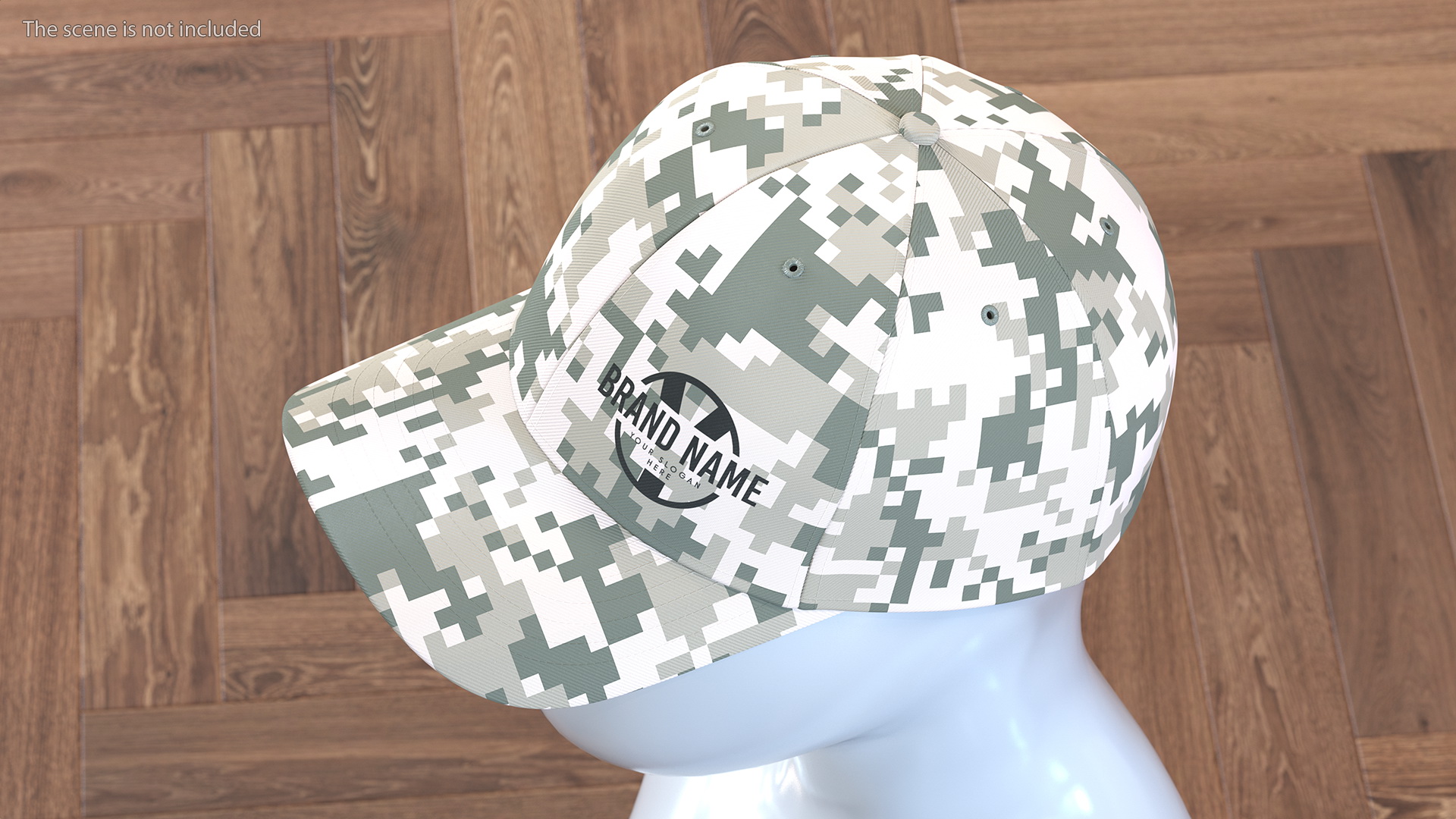 3D Cap Cotton Khaki Pixel Your Brand model