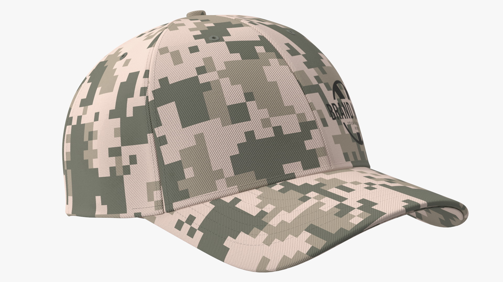3D Cap Cotton Khaki Pixel Your Brand model