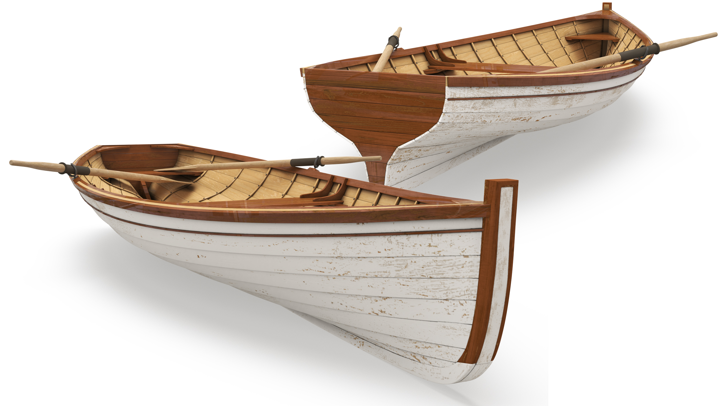 Old Modern Whitehall Row Boat 3D model