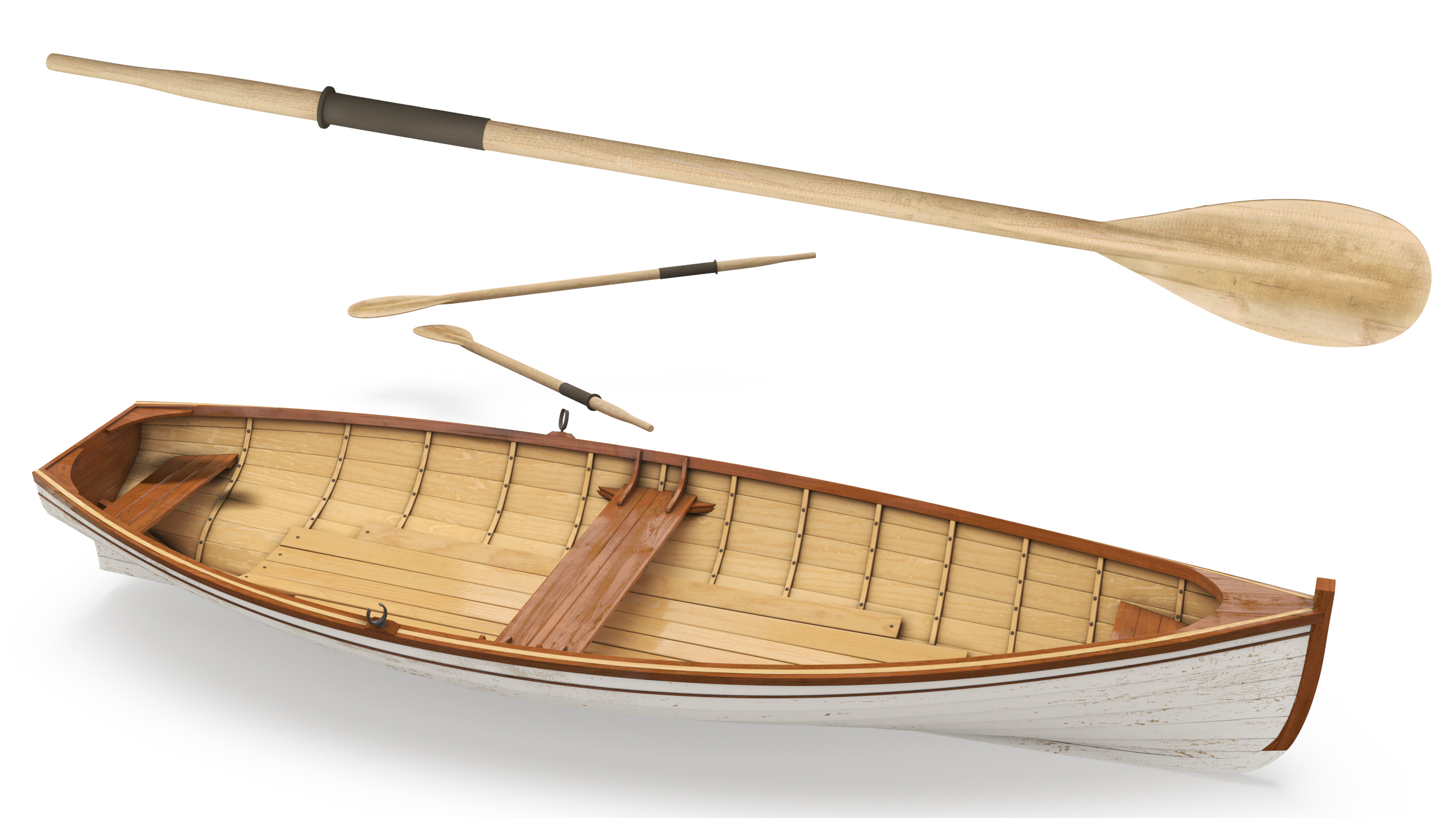 Old Modern Whitehall Row Boat 3D model