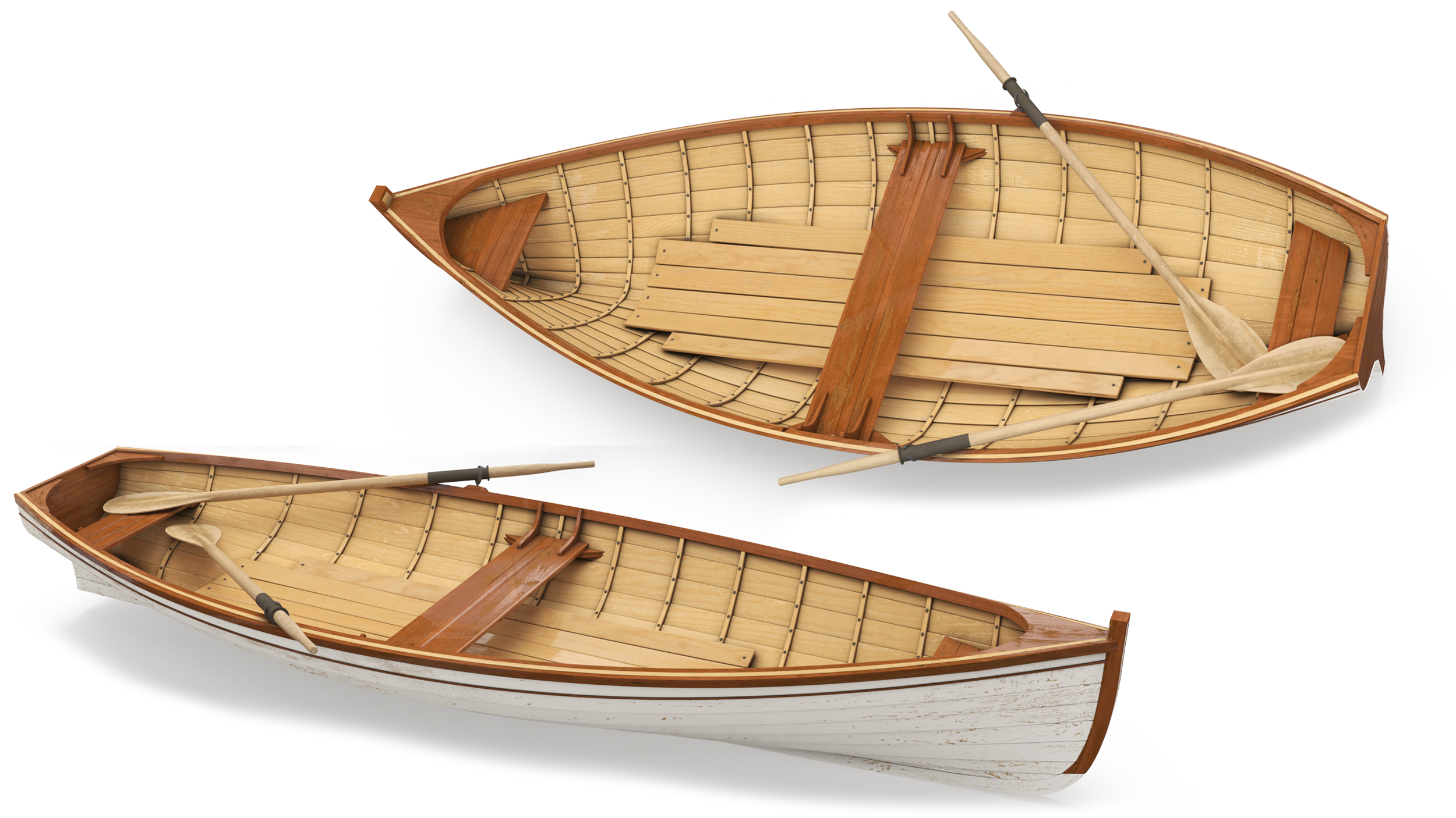 Old Modern Whitehall Row Boat 3D model