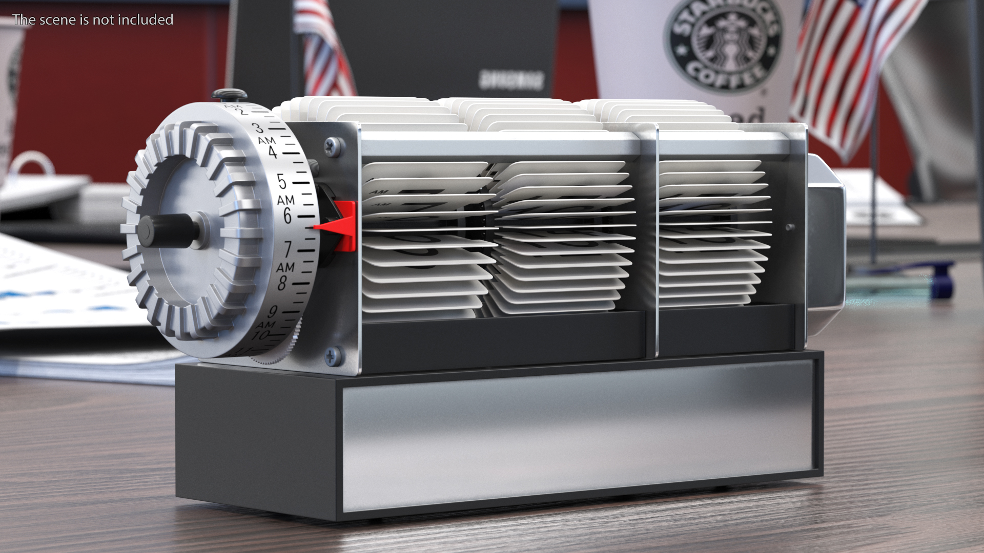 Vintage Flip Clock No Time White 3D