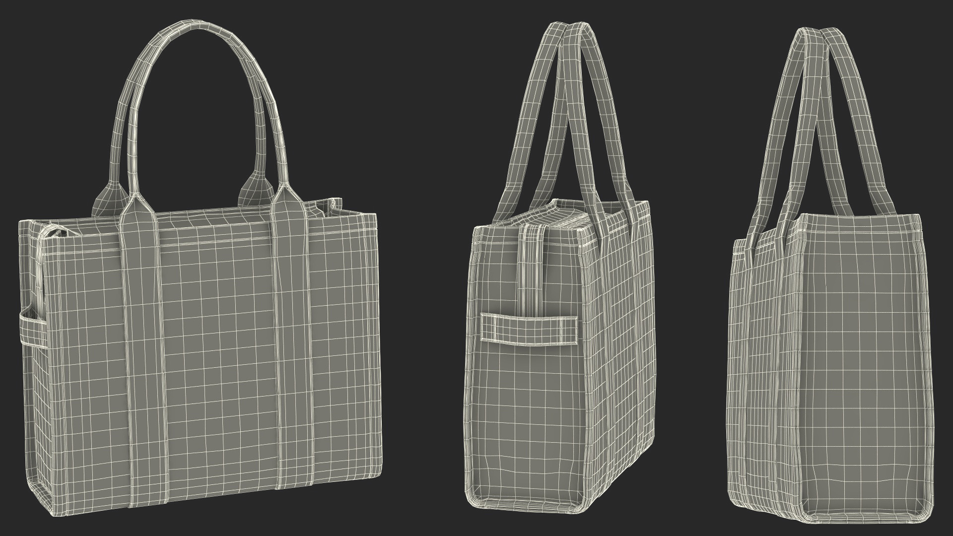 Designer Leather Bag Red 3D model