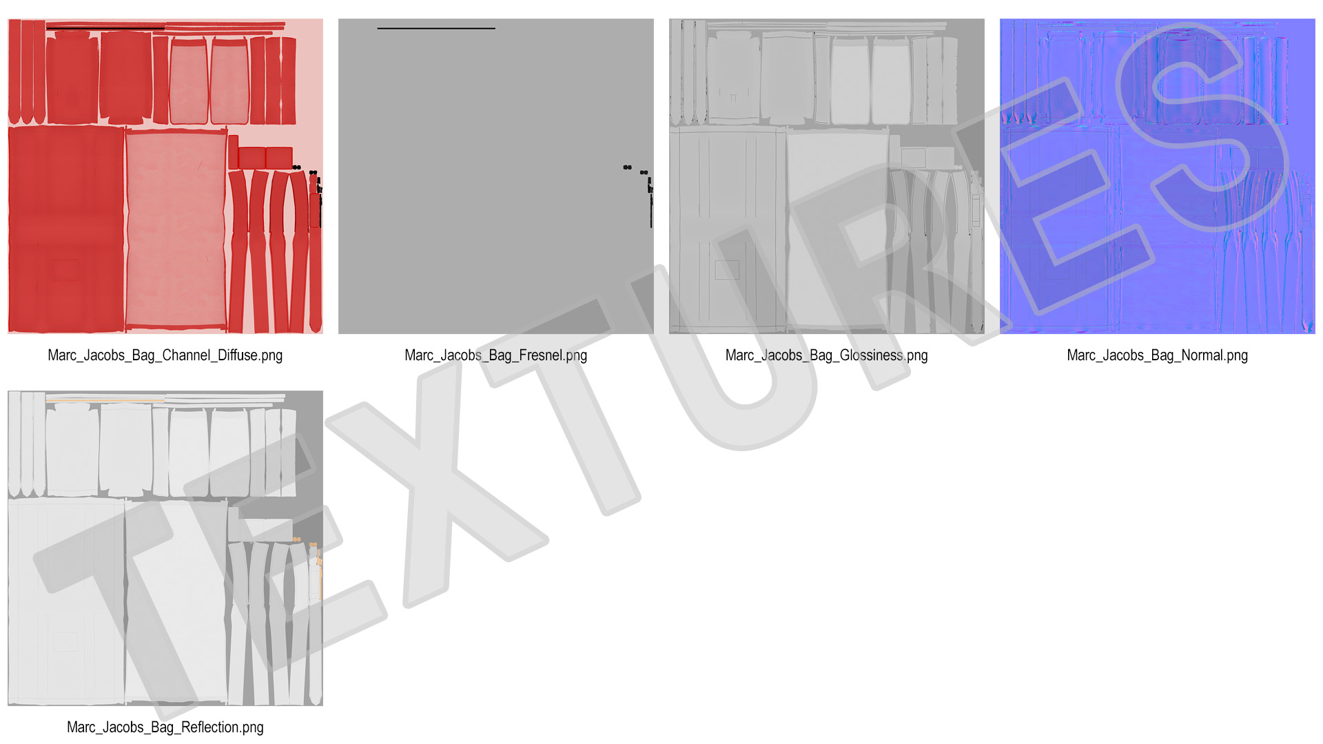 Designer Leather Bag Red 3D model