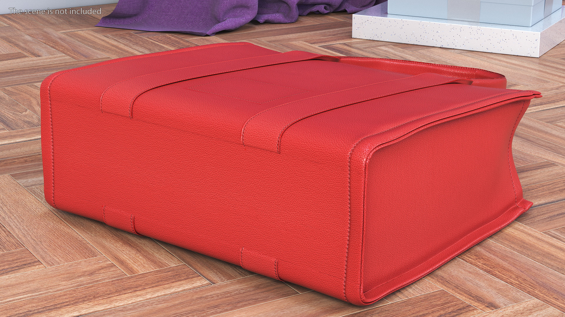 Designer Leather Bag Red 3D model