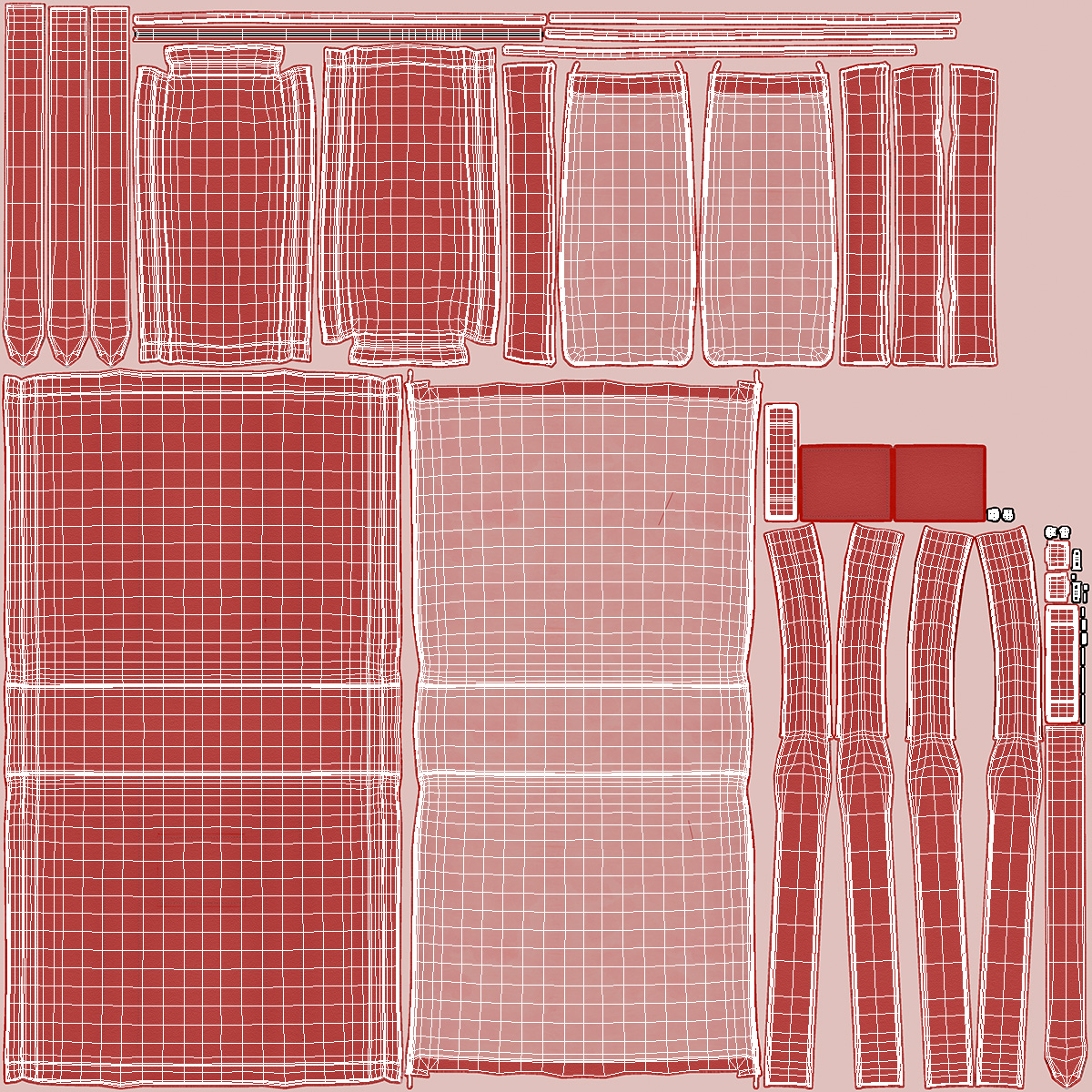 Designer Leather Bag Red 3D model