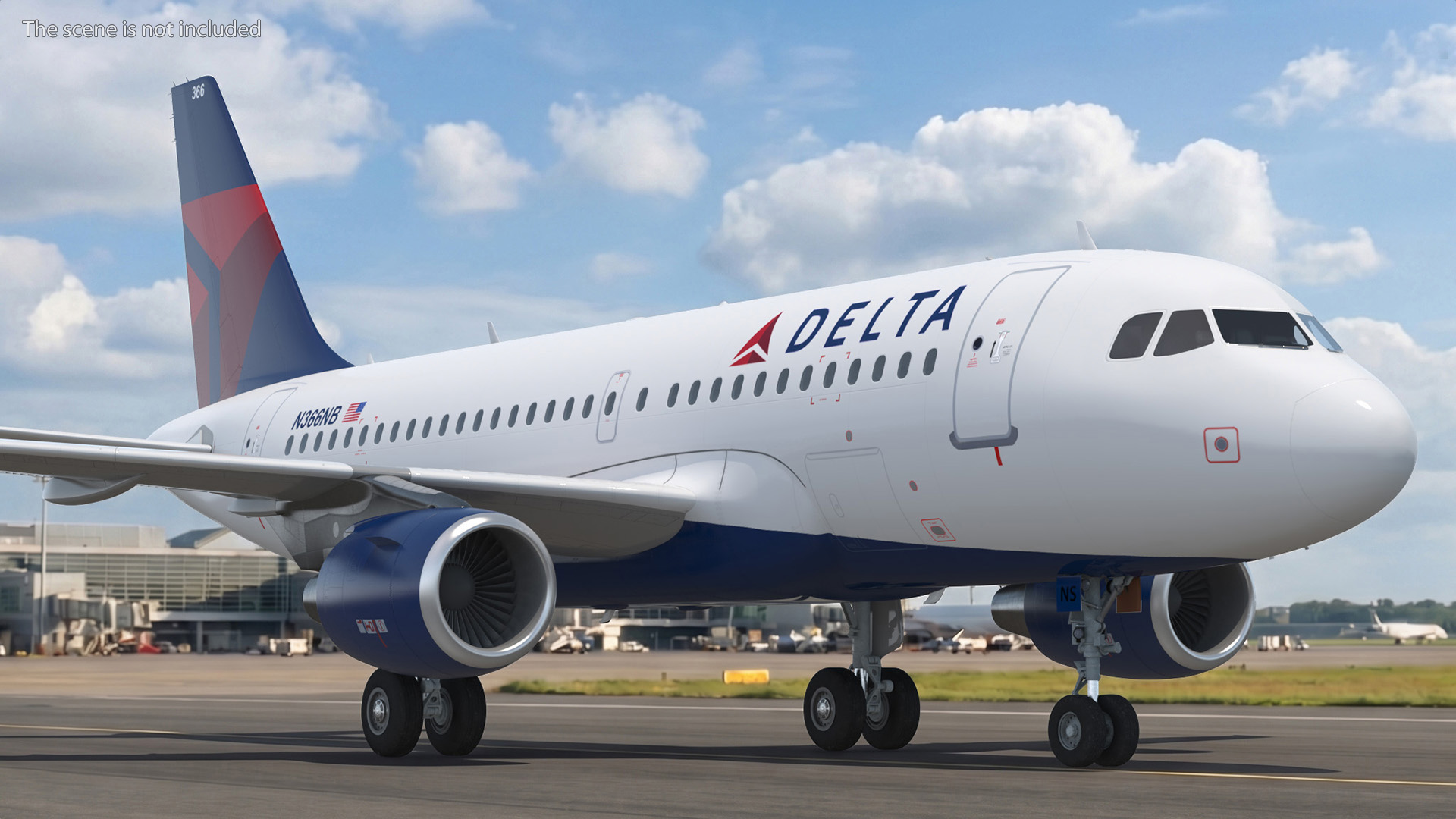 Delta A320 Passenger Aircraft Jet Airliner Simplified - view 2