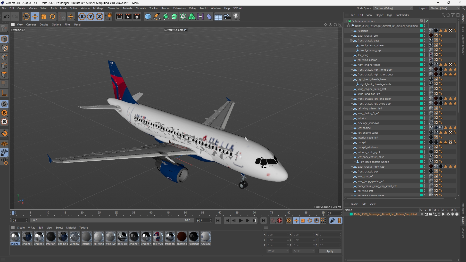 Delta A320 Passenger Aircraft Jet Airliner Simplified - view 12