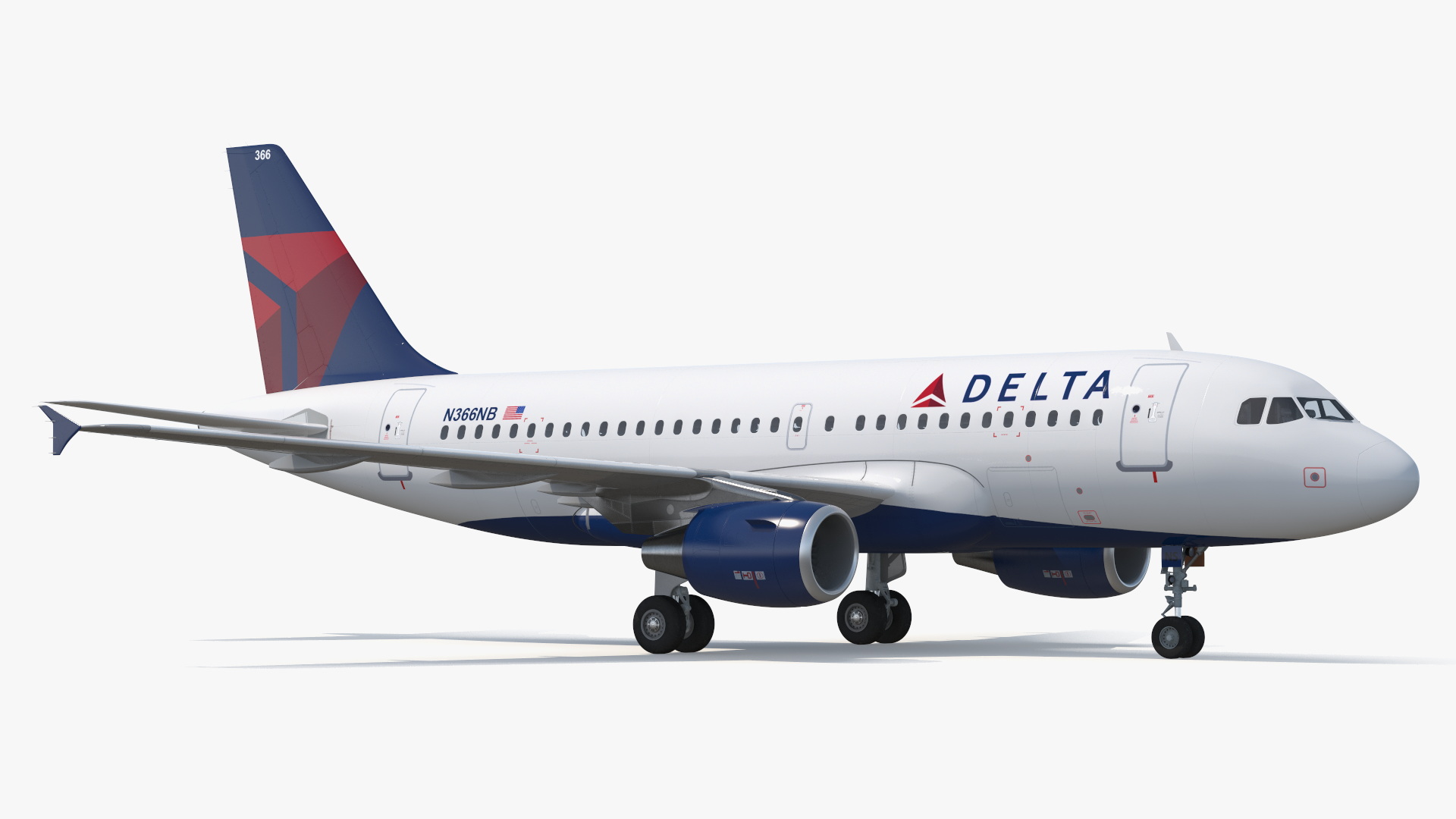 Delta A320 Passenger Aircraft Jet Airliner Simplified - view 6