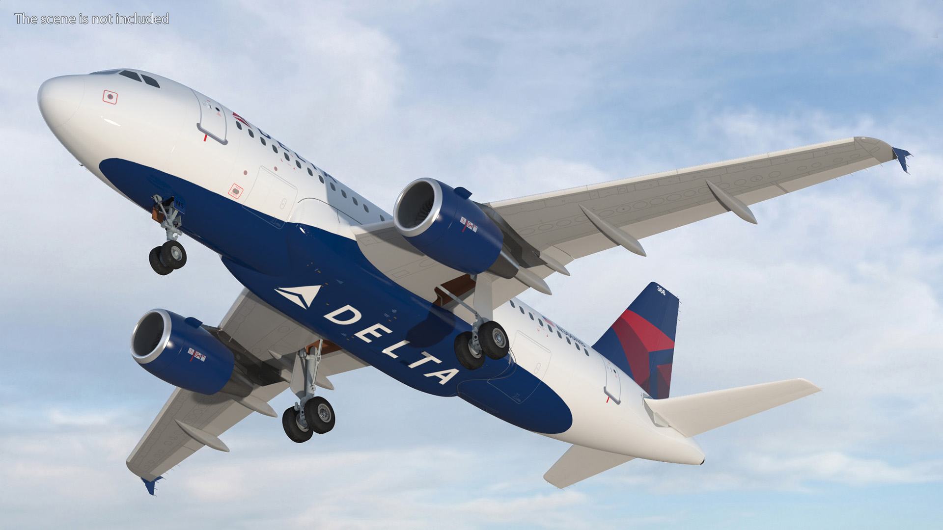 Delta A320 Passenger Aircraft Jet Airliner Simplified - view 4