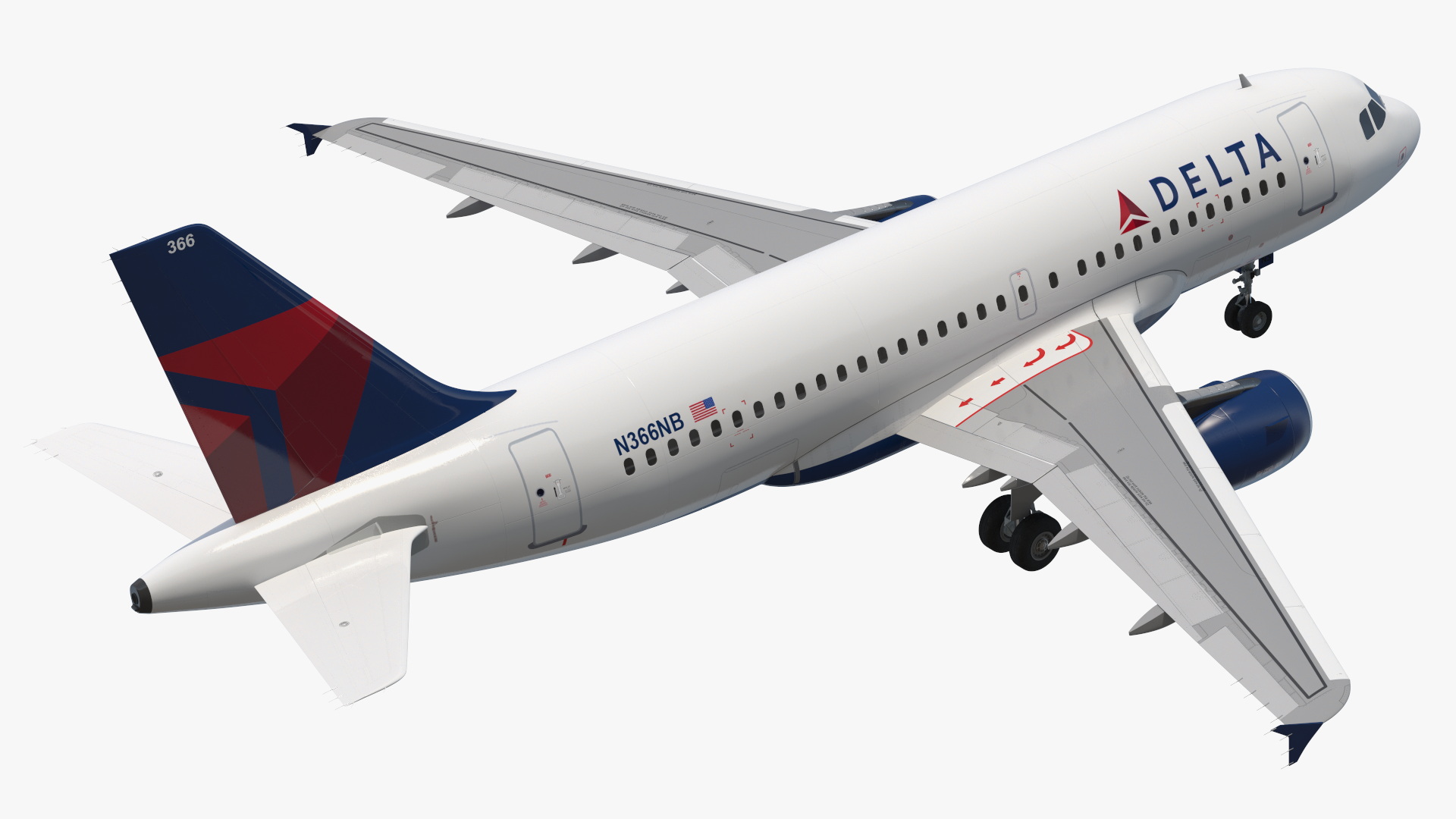 Delta A320 Passenger Aircraft Jet Airliner Simplified - view 8