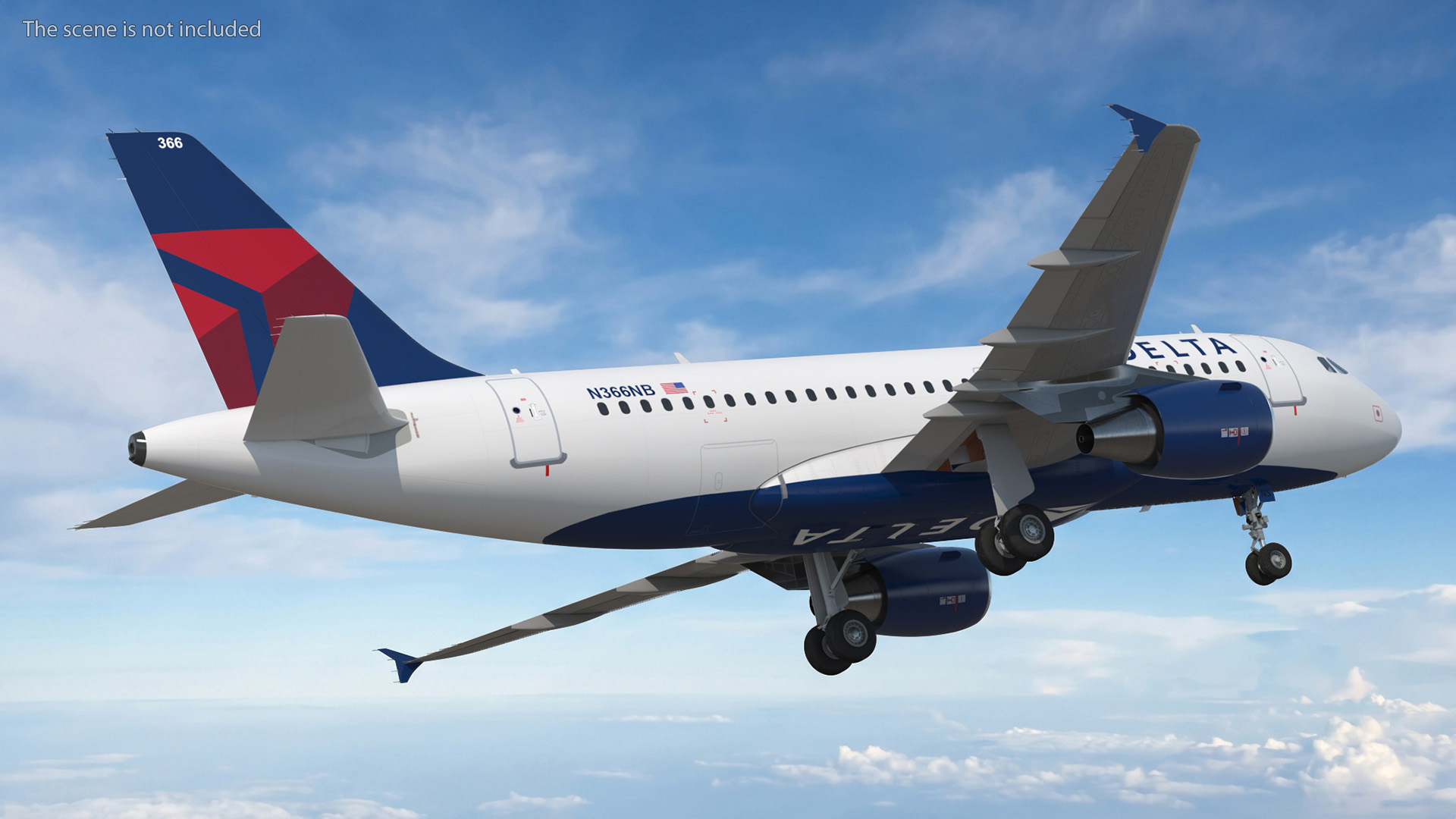 Delta A320 Passenger Aircraft Jet Airliner Simplified - view 3