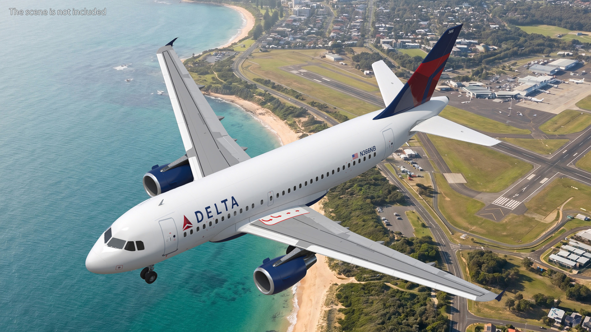 Delta A320 Passenger Aircraft Jet Airliner Simplified - view 5