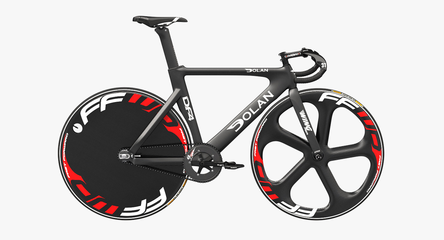 Dolan DF4 Carbon Track Bike Rigged 3D model