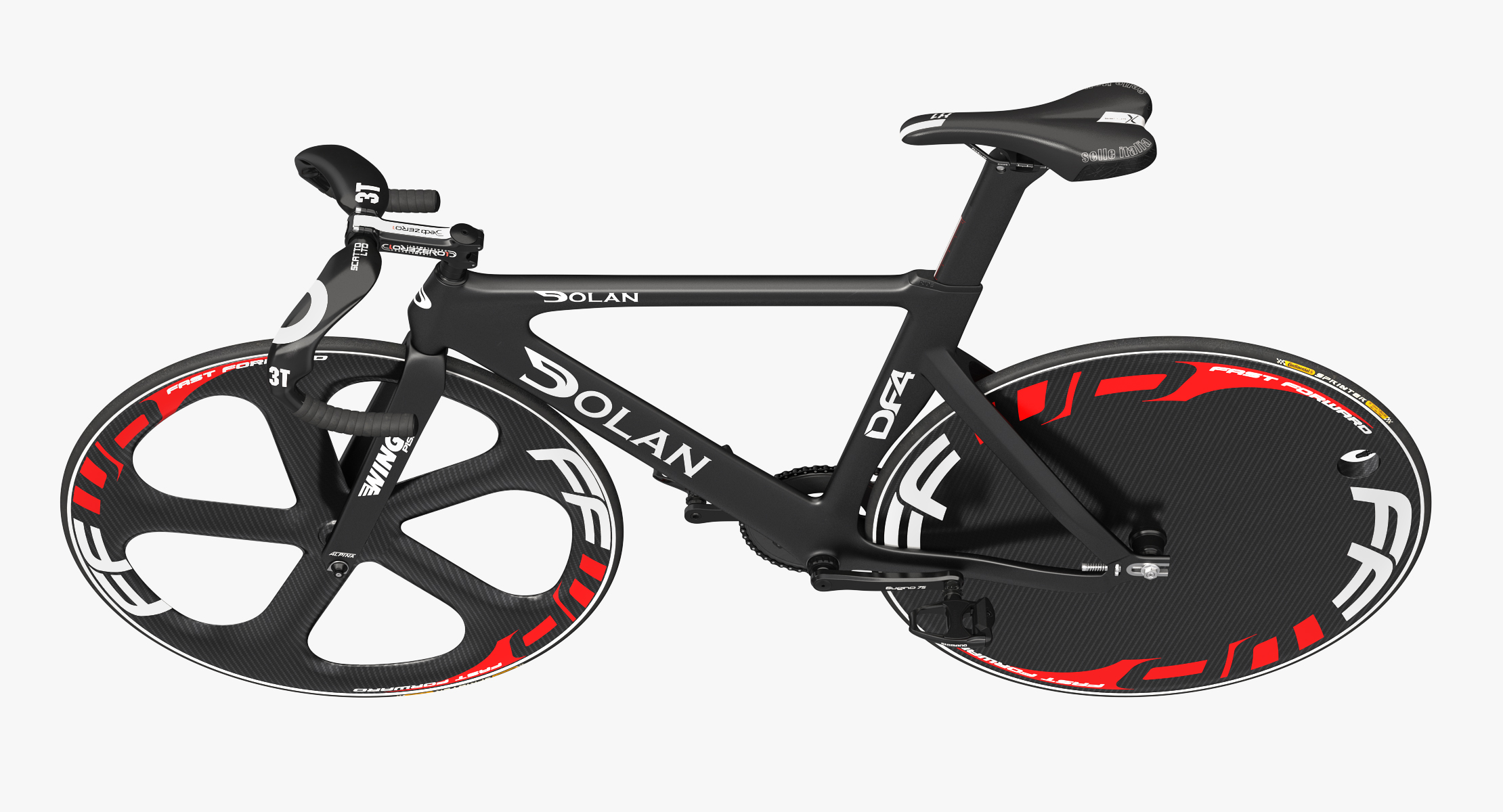 Dolan DF4 Carbon Track Bike Rigged 3D model