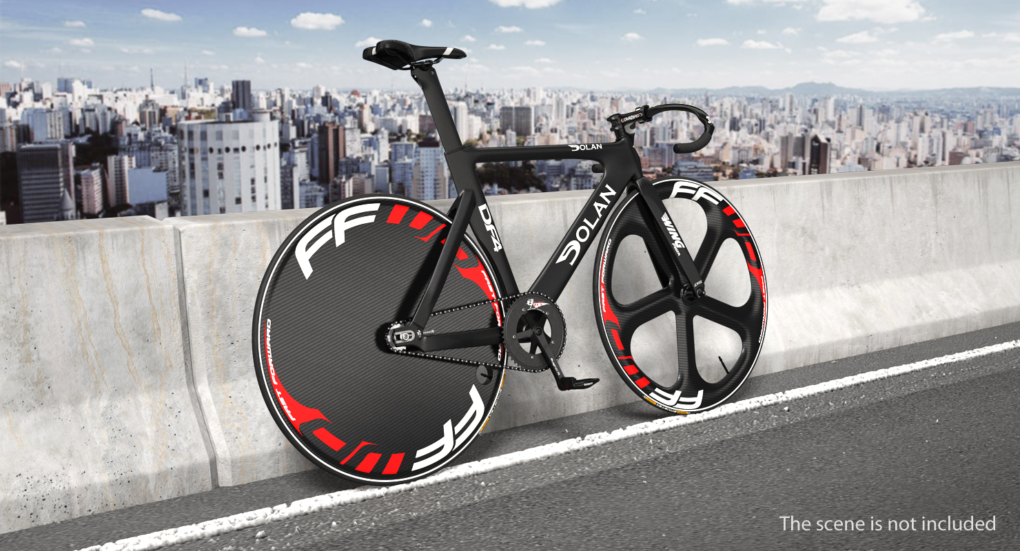 Dolan DF4 Carbon Track Bike Rigged 3D model