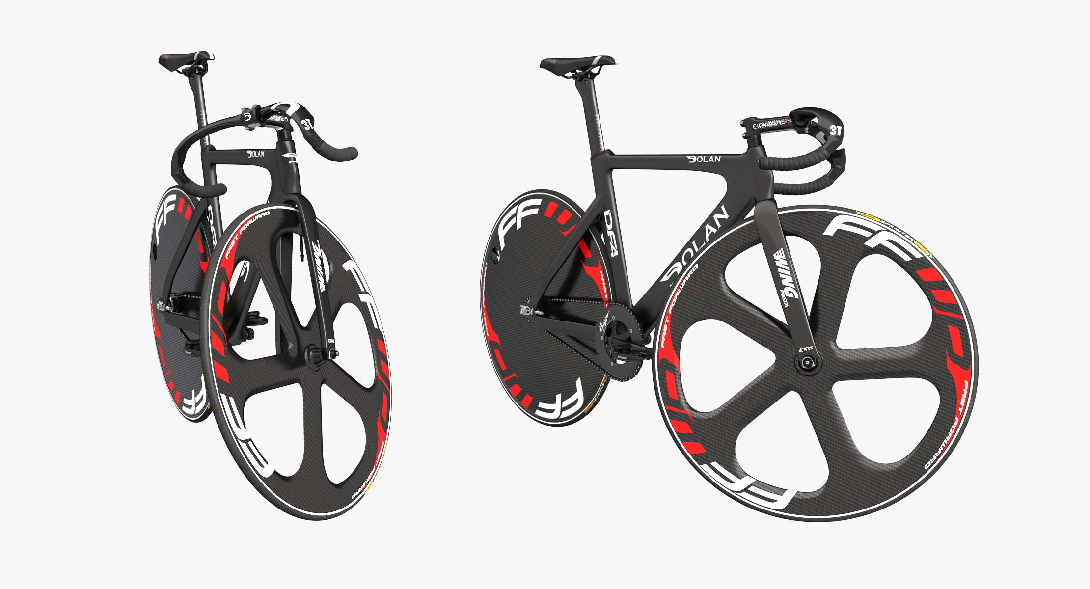 Dolan DF4 Carbon Track Bike Rigged 3D model