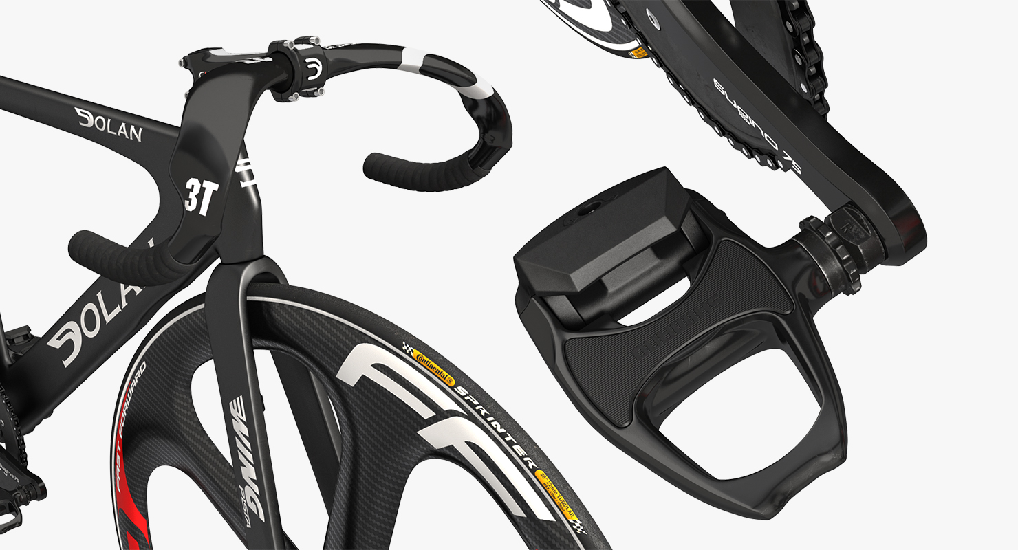 Dolan DF4 Carbon Track Bike Rigged 3D model