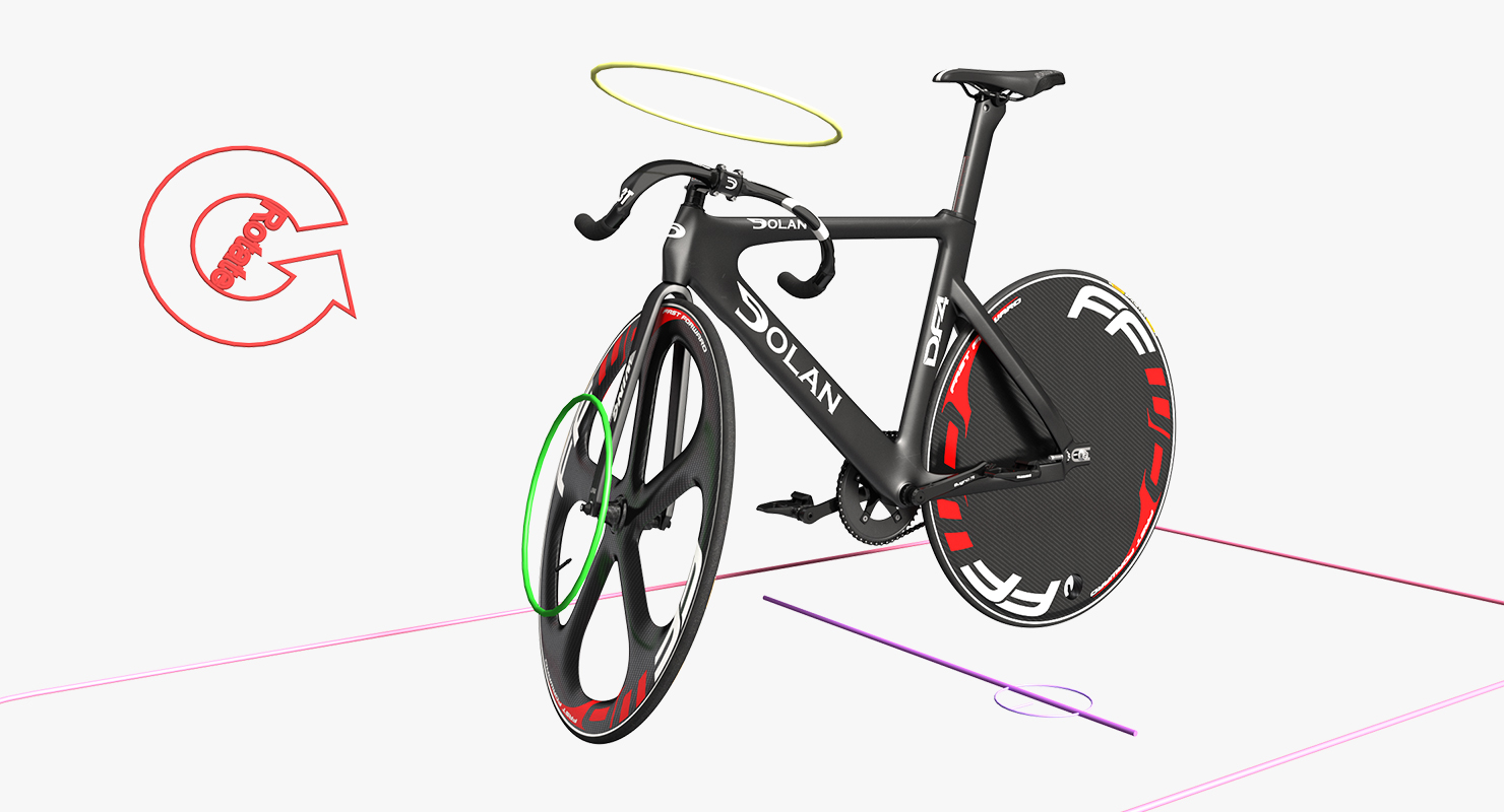 Dolan DF4 Carbon Track Bike Rigged 3D model