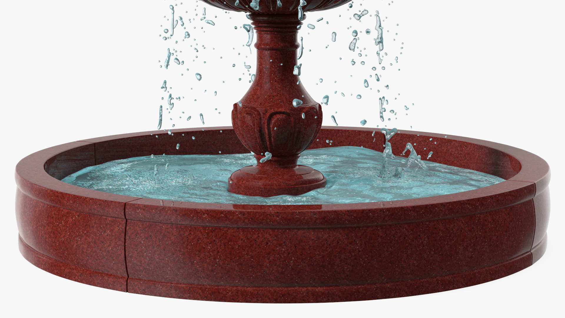 Classic Garden Fountain Red 3D