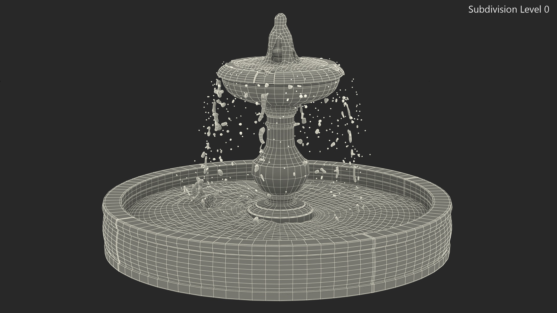 Classic Garden Fountain Red 3D