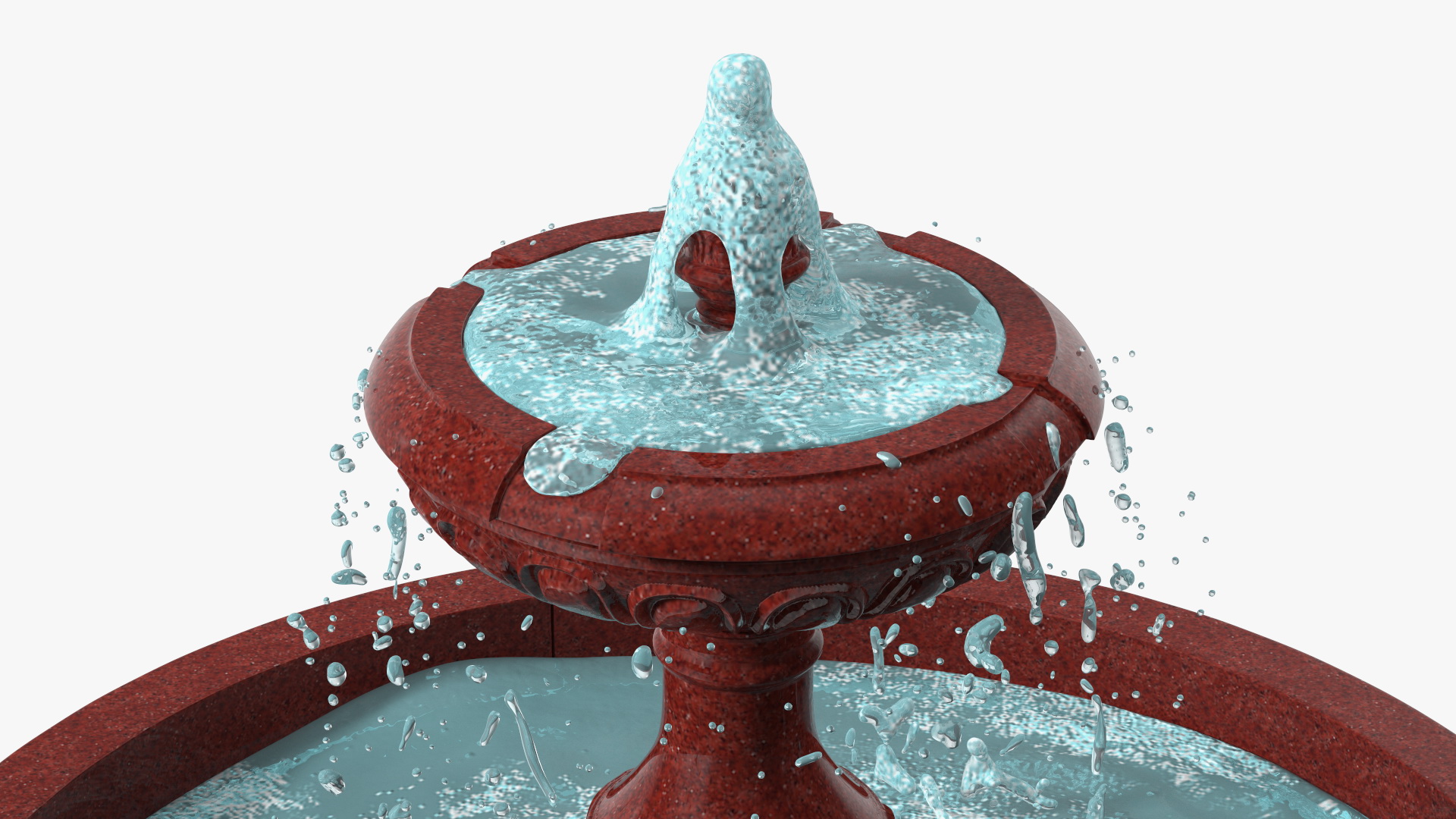 Classic Garden Fountain Red 3D