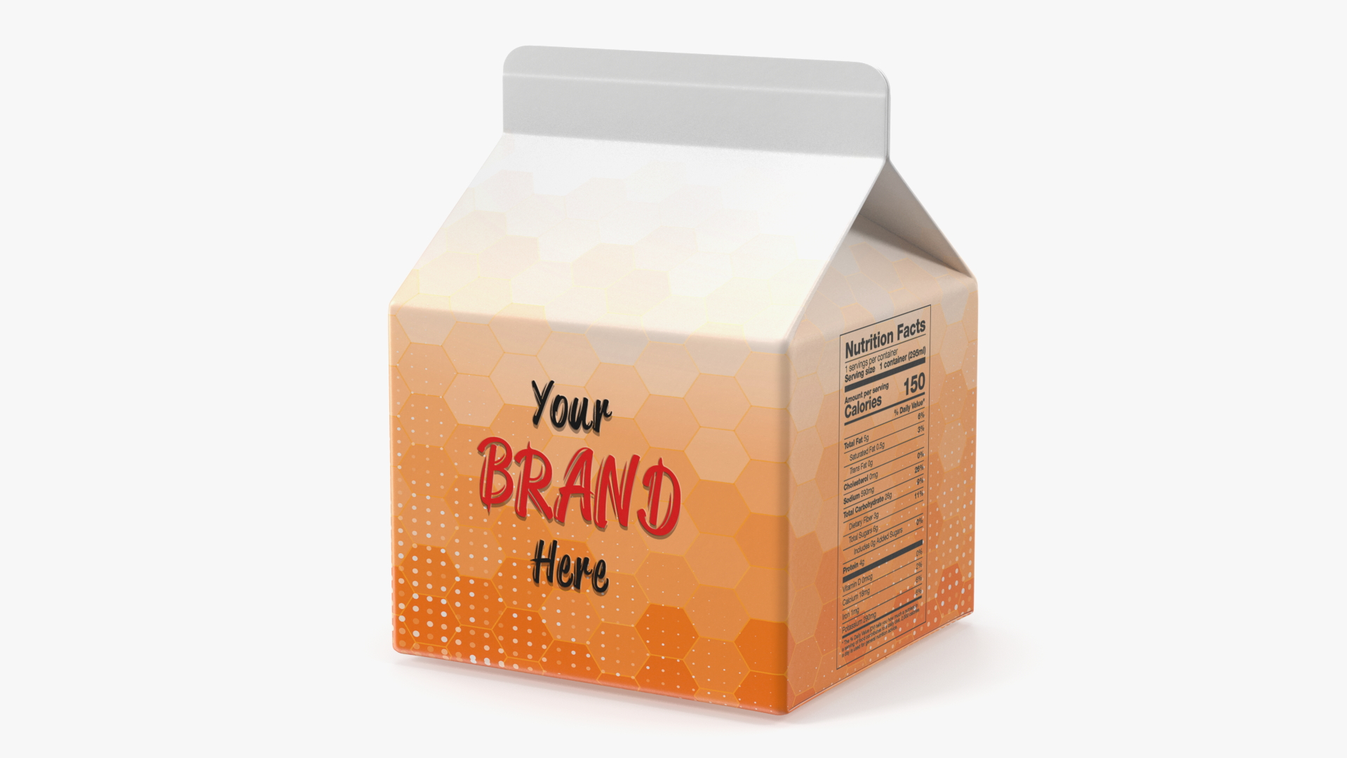 3D Gable Top Carton Package Mockup Orange model
