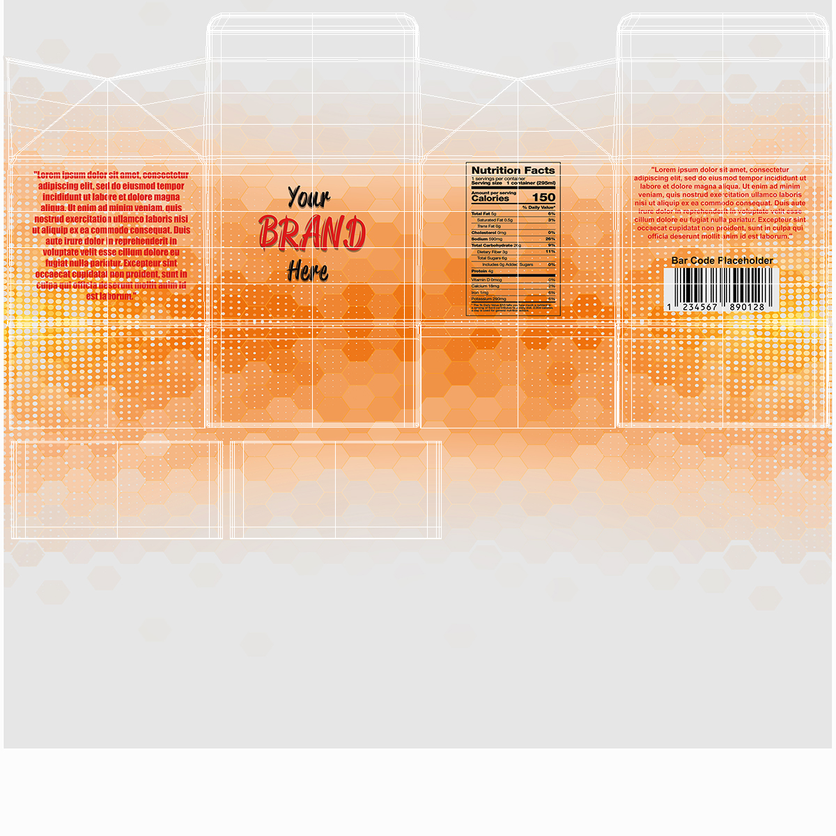 3D Gable Top Carton Package Mockup Orange model