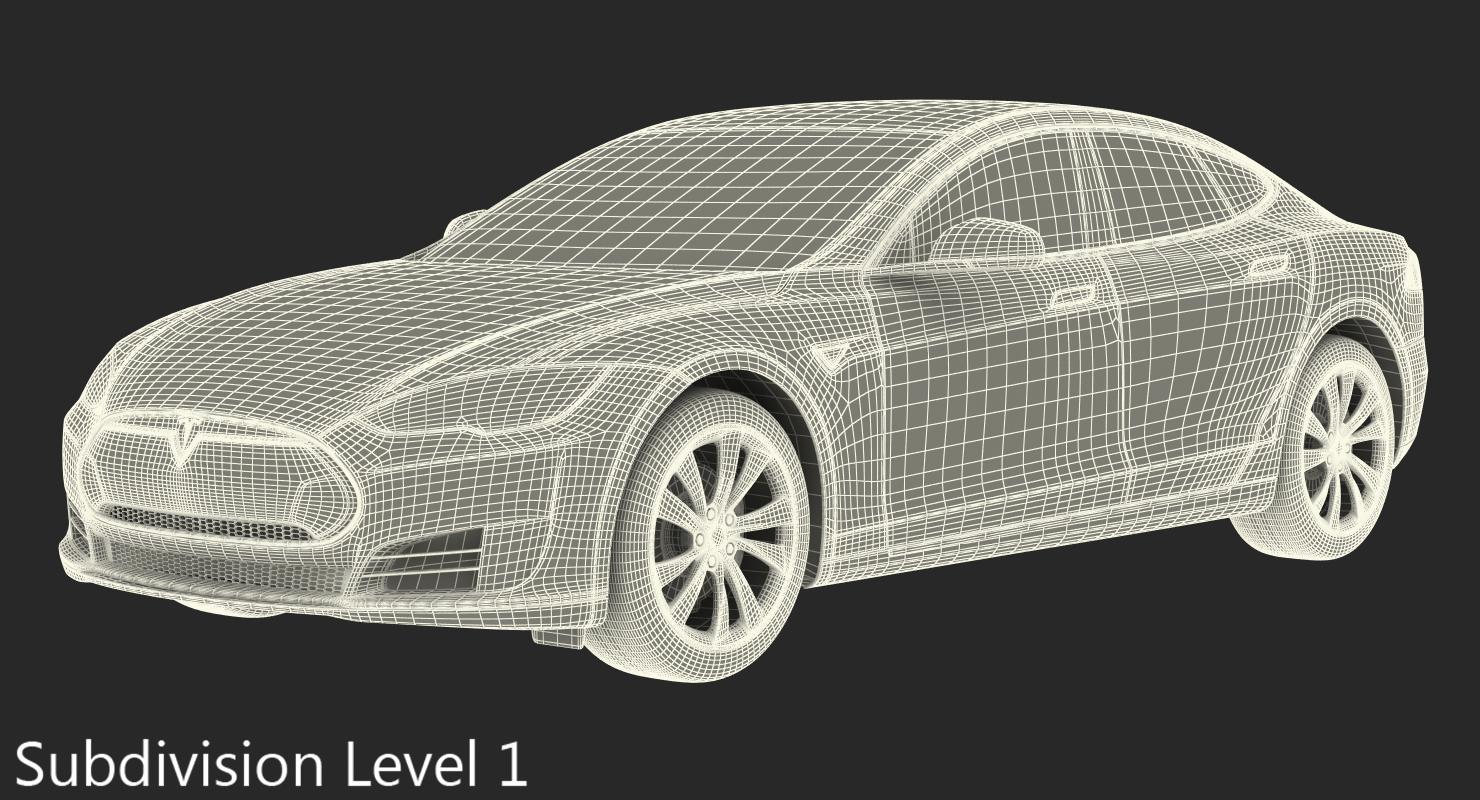 3D Tesla Model S 60 2015 Rigged model