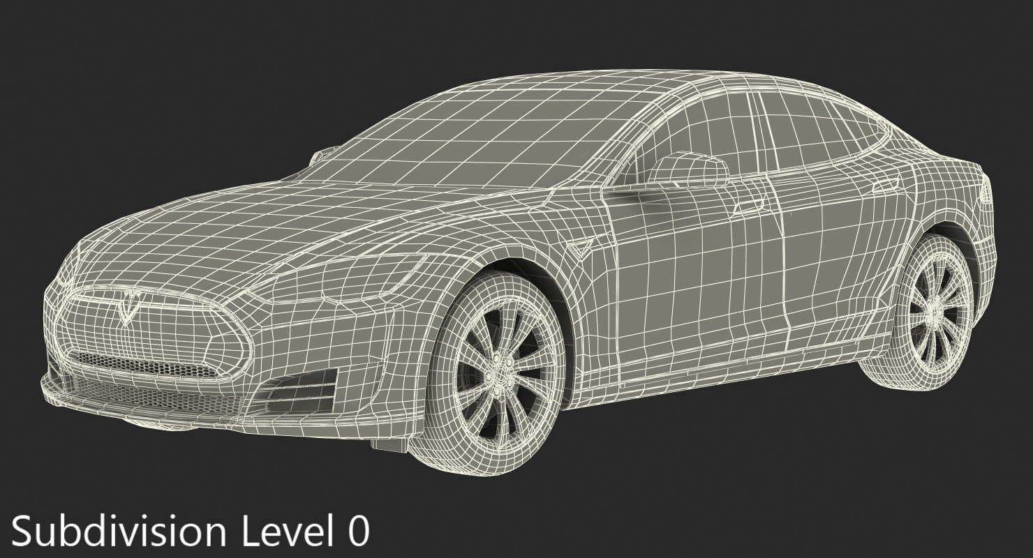 3D Tesla Model S 60 2015 Rigged model