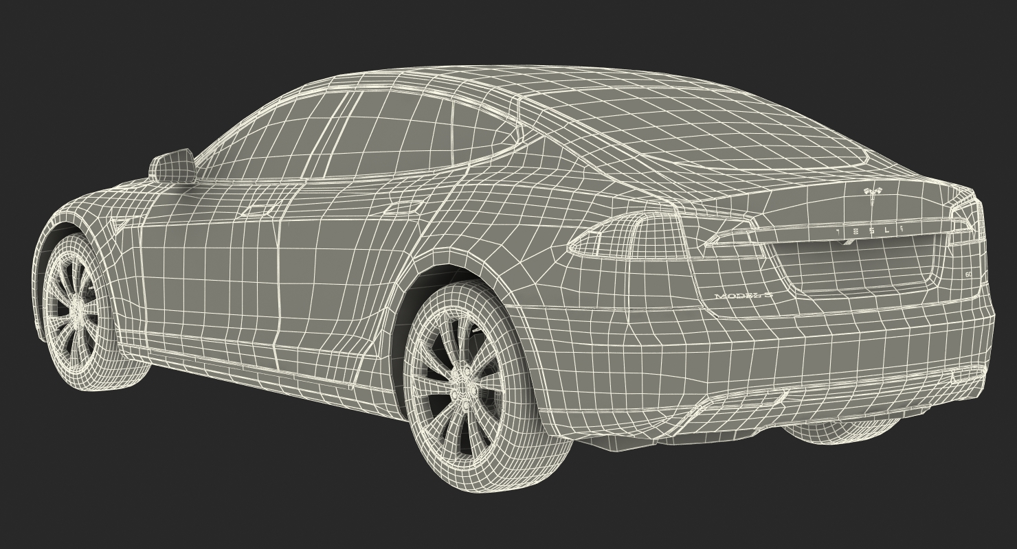 3D Tesla Model S 60 2015 Rigged model