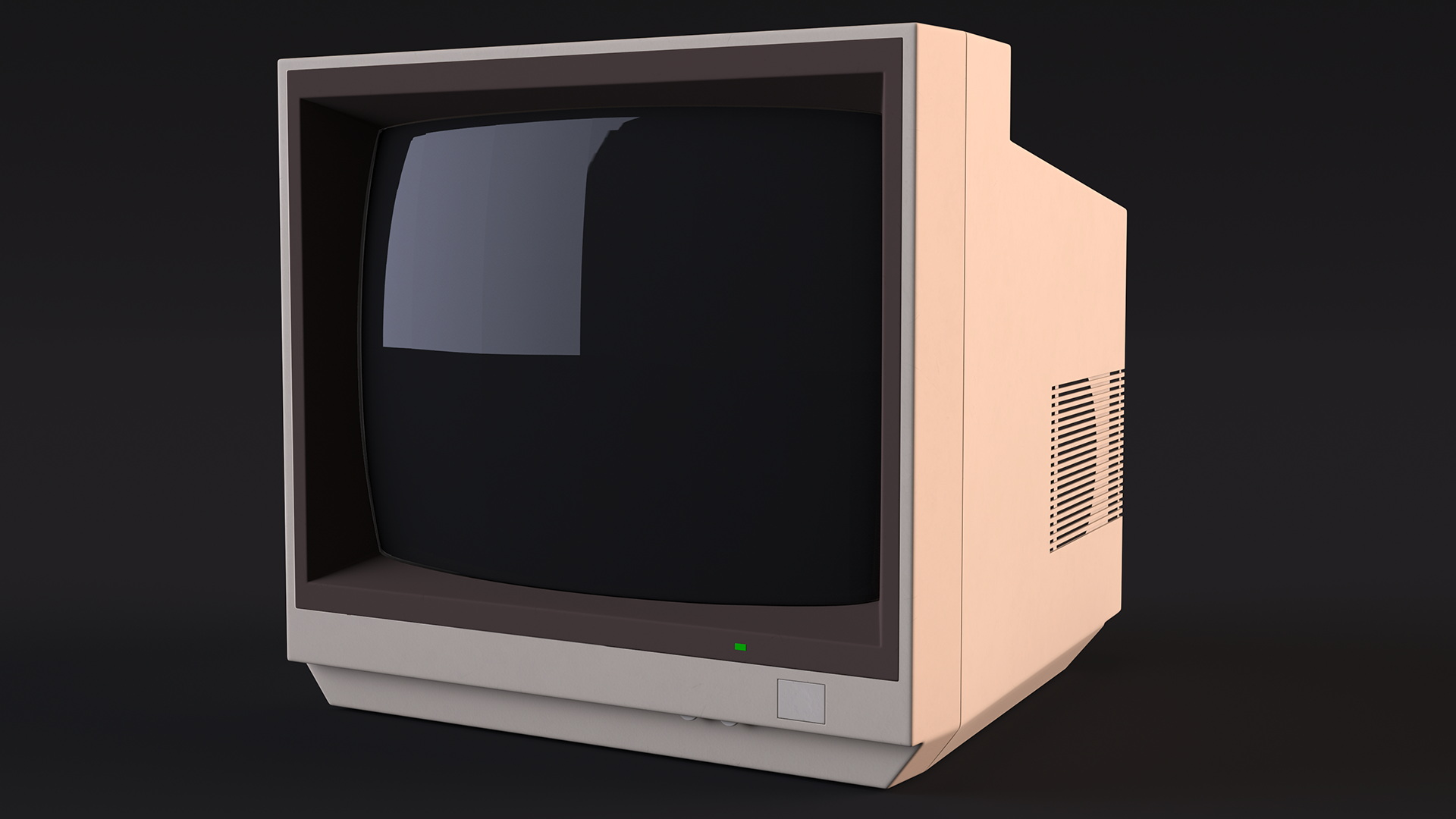 Old CRT Computer Monitor Display 3D