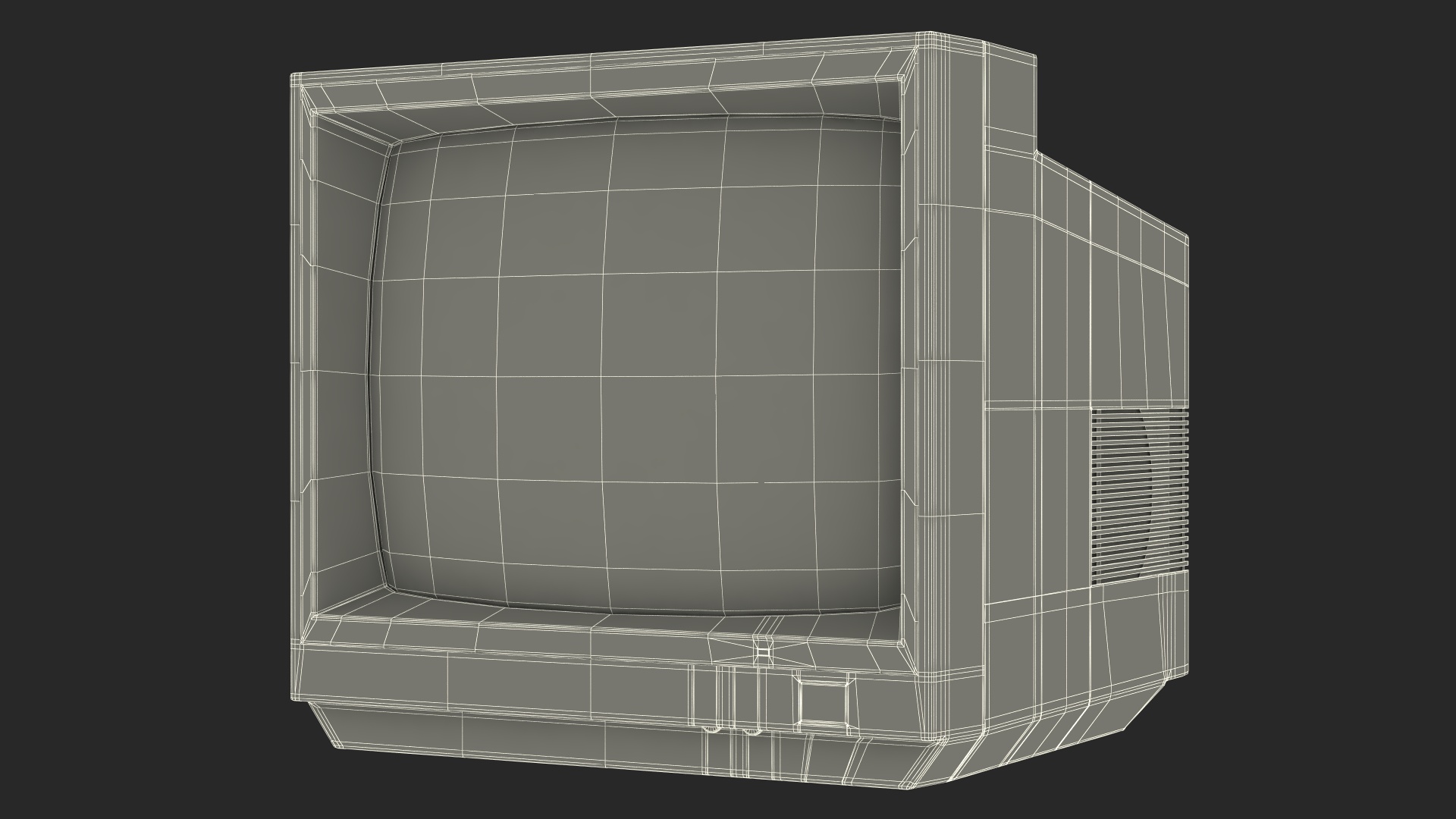 Old CRT Computer Monitor Display 3D