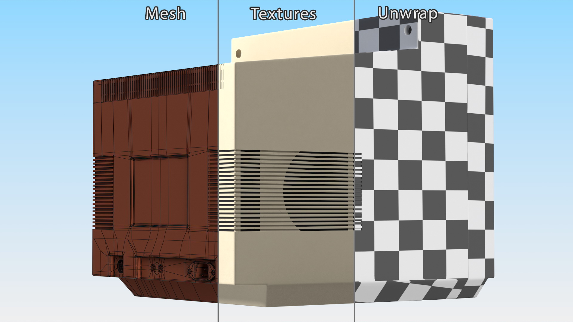 Old CRT Computer Monitor Display 3D