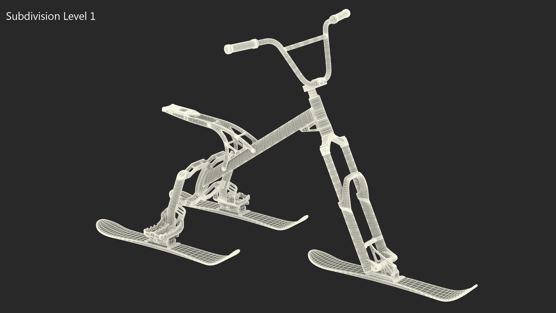 Snow Bike Blue 3D model