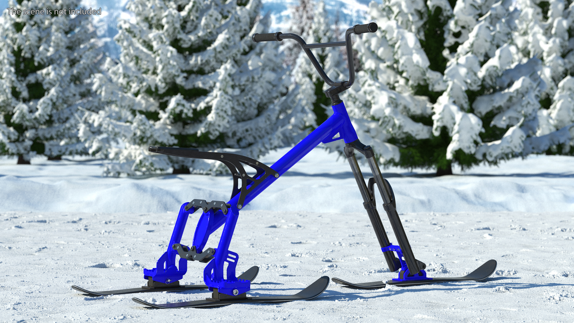 Snow Bike Blue 3D model